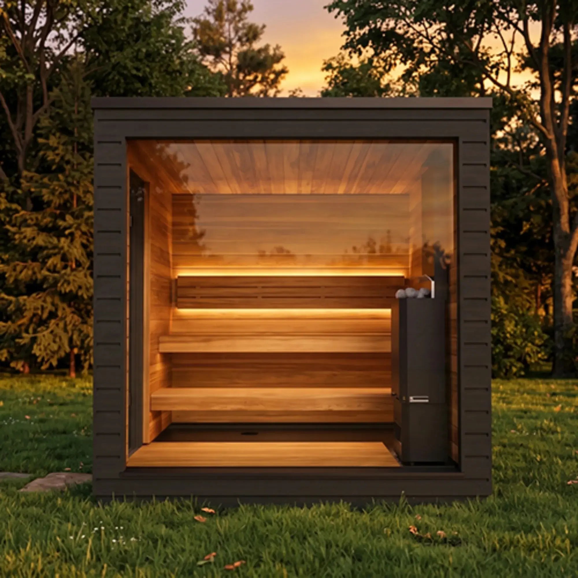 SaunaLife Model G6 Pre-Assembled Outdoor Home Sauna SaunaLife