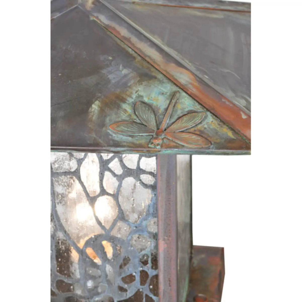 12" Square Seneca Lotus Leaf and Dragonfly Pier Mount – Verdigris – Wet-Rated – Meyda Lighting Meyda Lighting