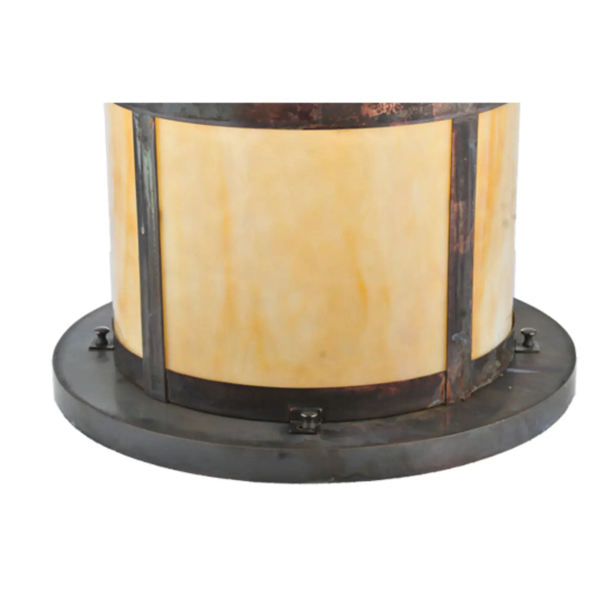 18" Wide Fulton Pier Mount – Vintage Copper – Beige Art Glass – Wet-Rated – Meyda Lighting Meyda Lighting