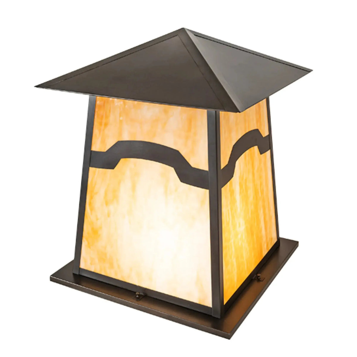 24" Square Stillwater Mountain View Pier Mount – Craftsman Brown – Wet-Rated – Meyda Lighting Meyda Lighting