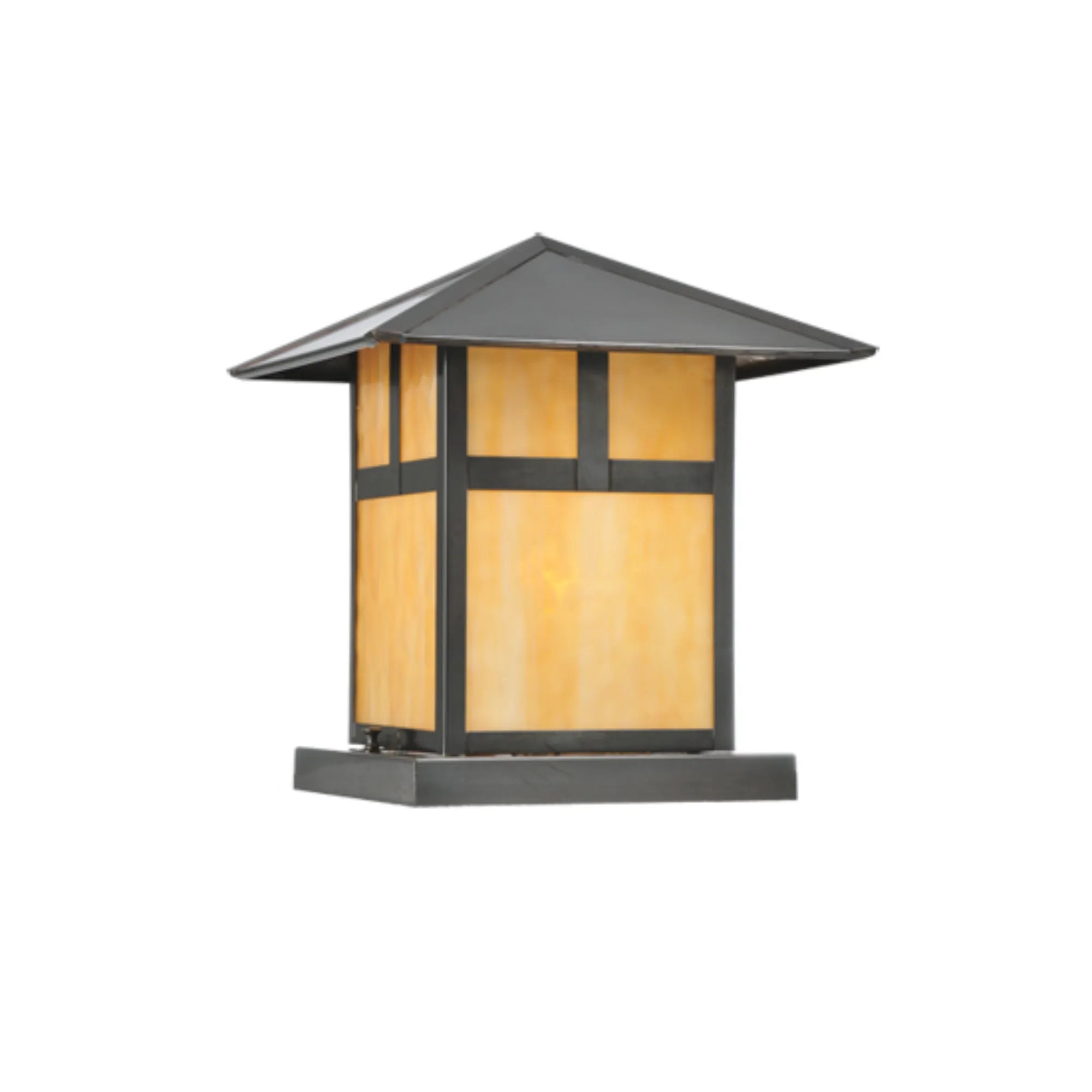 12" Square Seneca T Mission Pier Mount – Craftsman Brown – Wet-Rated – Meyda Lighting