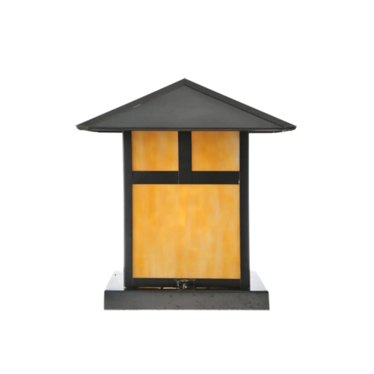 12" Square Seneca T Mission Pier Mount – Craftsman Brown – Wet-Rated – Meyda Lighting Meyda Lighting