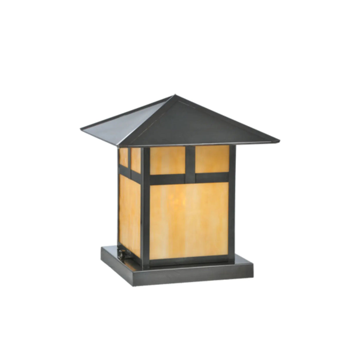 12" Square Seneca T Mission Pier Mount – Craftsman Brown – Wet-Rated – Meyda Lighting Meyda Lighting