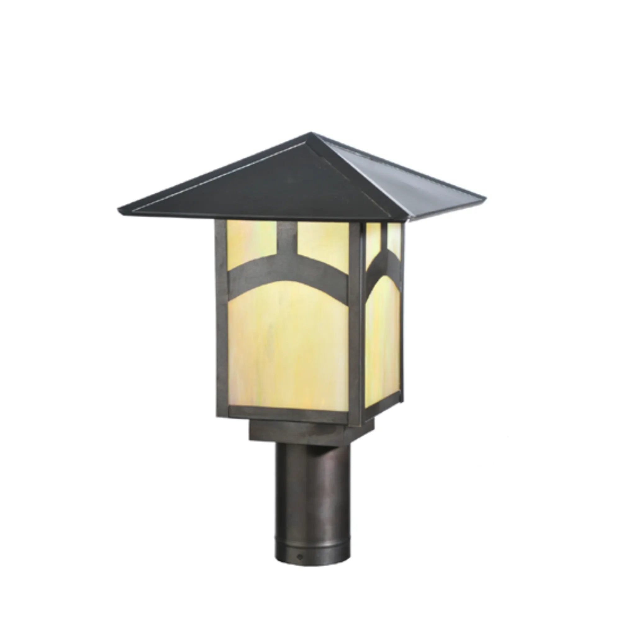 12" Square Seneca Hill Top Post Mount – Craftsman Brown – Meyda Lighting