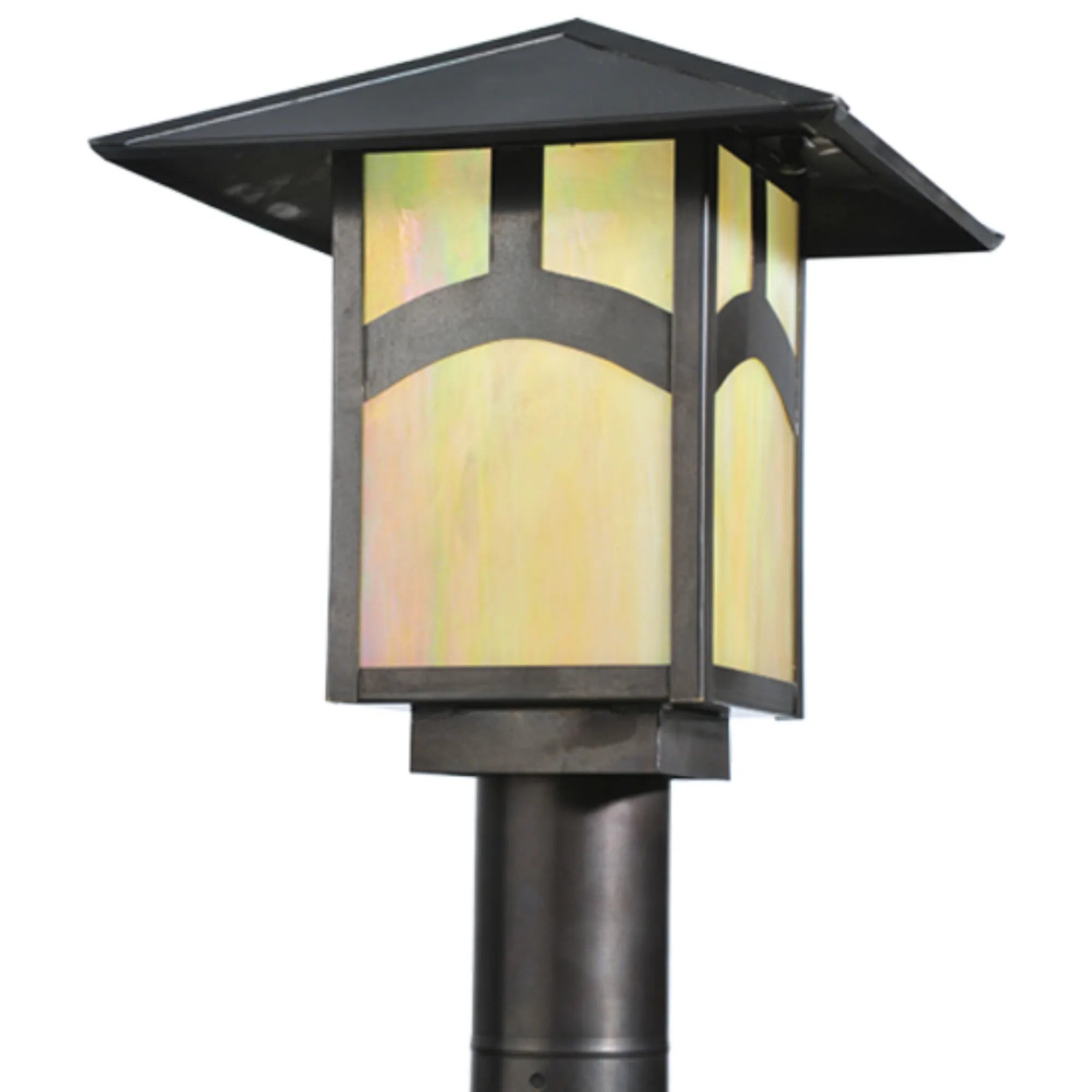 12" Square Seneca Hill Top Post Mount – Craftsman Brown – Meyda Lighting
