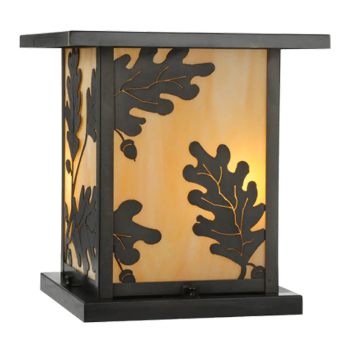 14" Square Hyde Park Oak Leaf Pier Mount – Craftsman Brown – Wet-Rated – Meyda Lighting Meyda Lighting