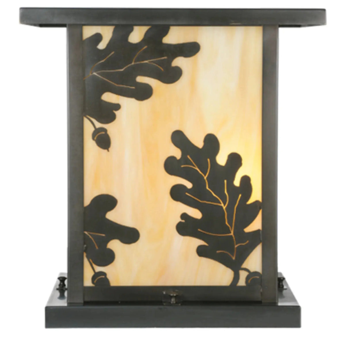 14" Square Hyde Park Oak Leaf Pier Mount – Craftsman Brown – Wet-Rated – Meyda Lighting Meyda Lighting