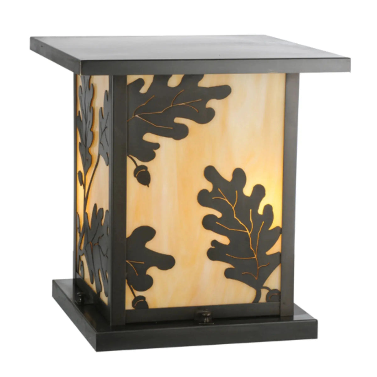 14" Square Hyde Park Oak Leaf Pier Mount – Craftsman Brown – Wet-Rated – Meyda Lighting Meyda Lighting