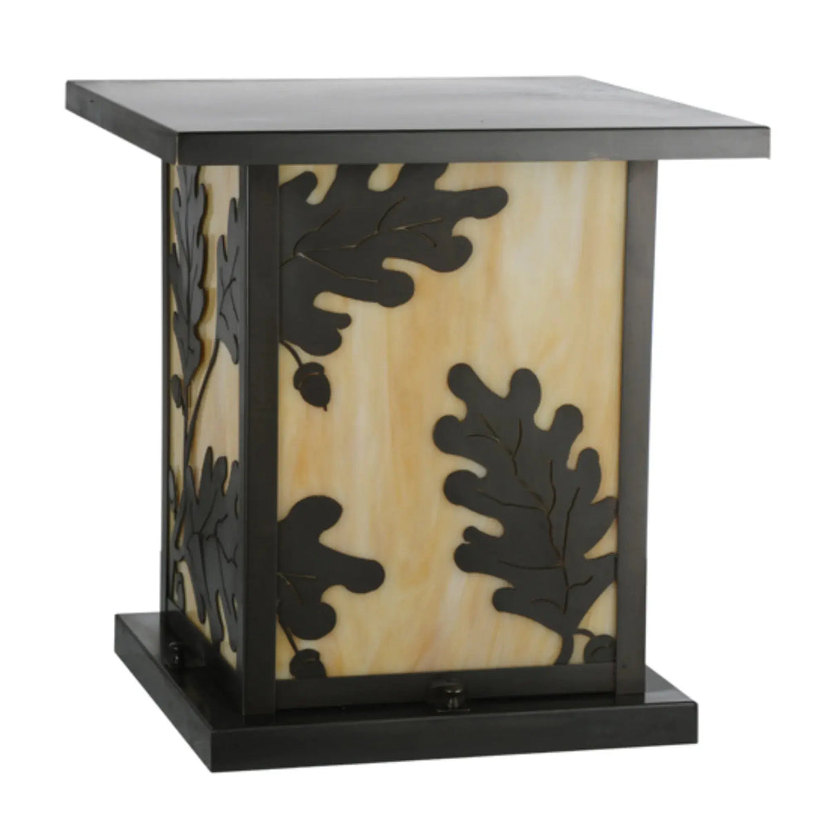 14" Square Hyde Park Oak Leaf Pier Mount – Craftsman Brown – Wet-Rated – Meyda Lighting Meyda Lighting