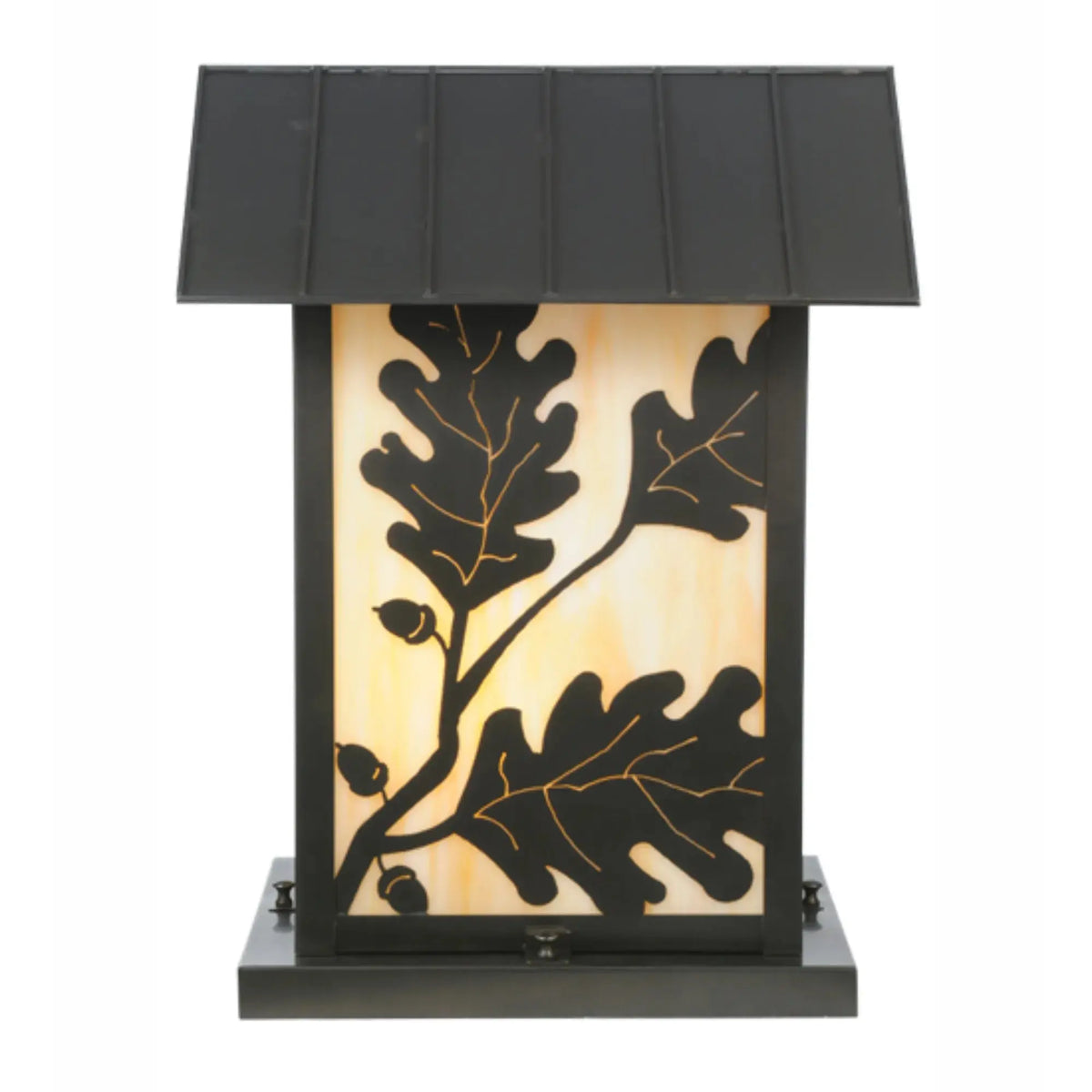 14" Square Seneca Oak Leaf Pier Mount – Craftsman Brown – Wet-Rated – Meyda Lighting Meyda Lighting