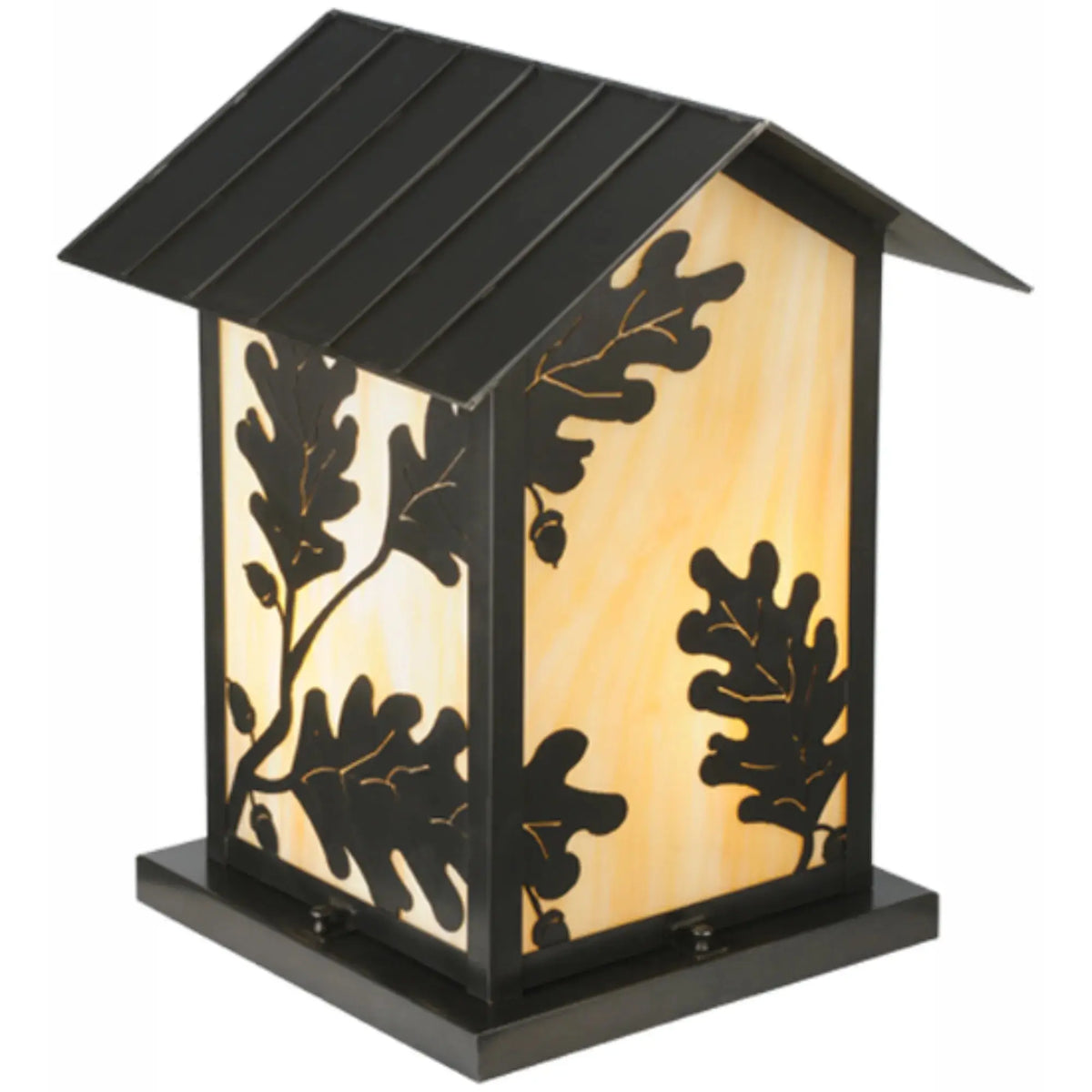 14" Square Seneca Oak Leaf Pier Mount – Craftsman Brown – Wet-Rated – Meyda Lighting Meyda Lighting