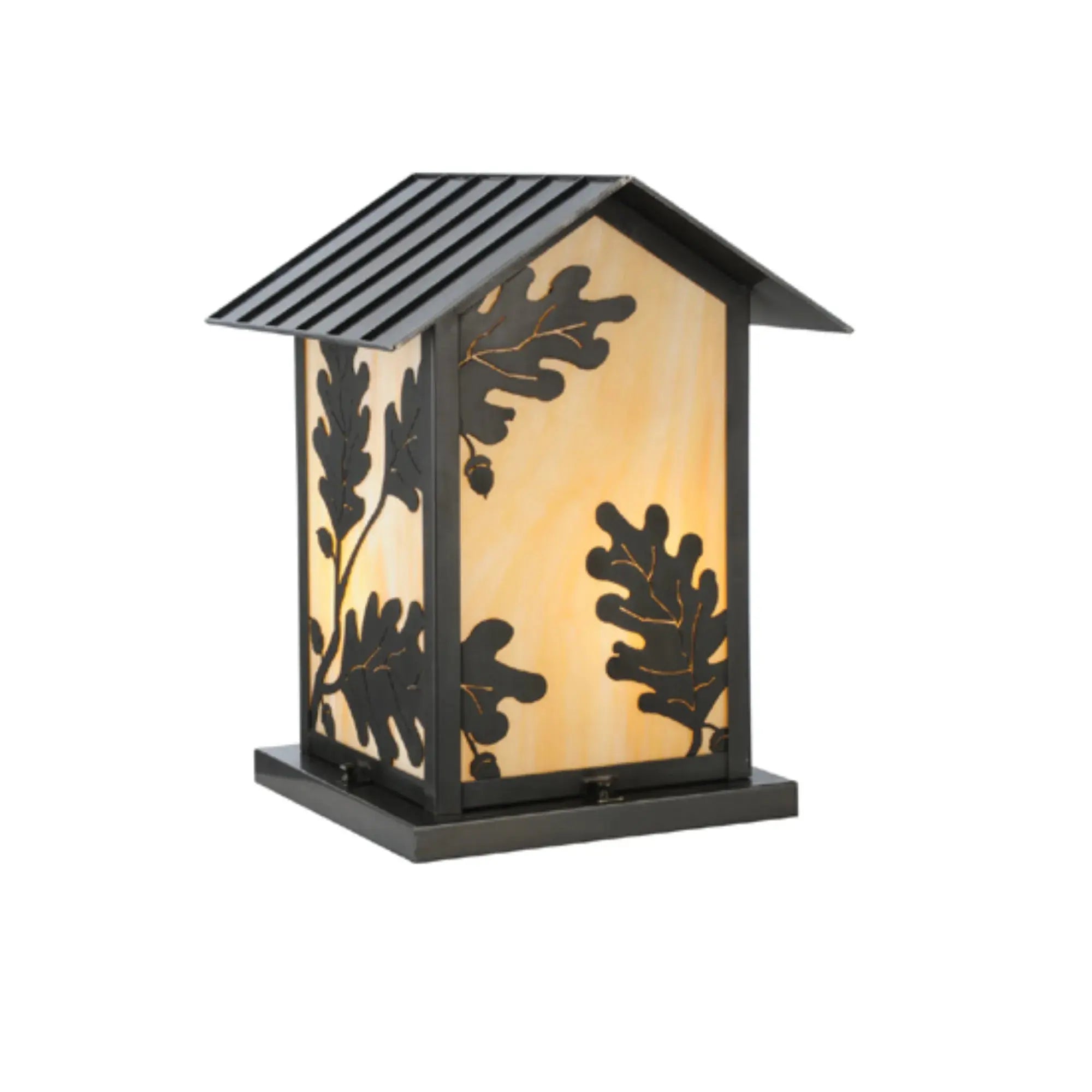 14" Square Seneca Oak Leaf Pier Mount – Craftsman Brown – Wet-Rated – Meyda Lighting Meyda Lighting