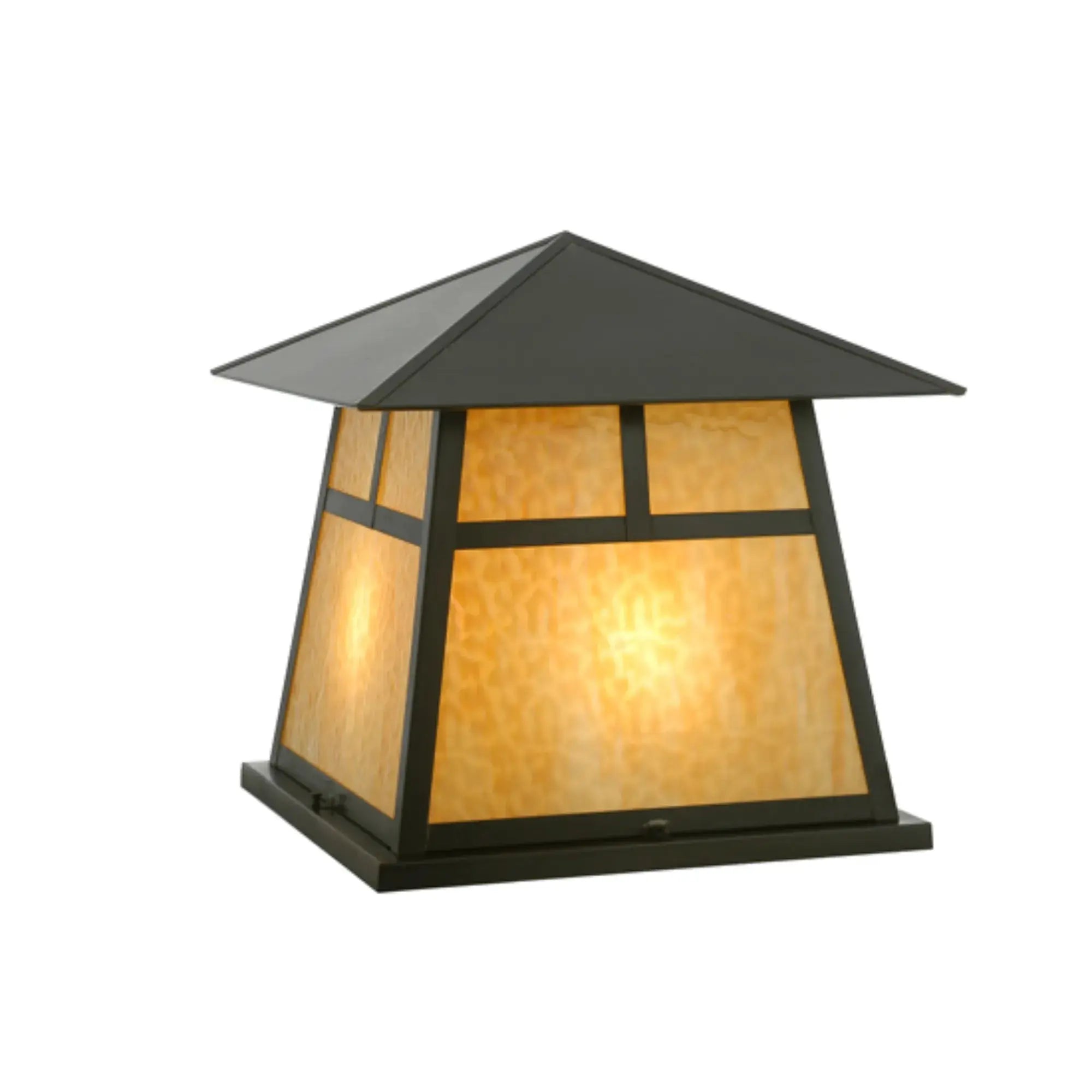 24" Square Stillwater T Mission Pier Mount – Craftsman Brown – Damp-Rated – Meyda Lighting Meyda Lighting