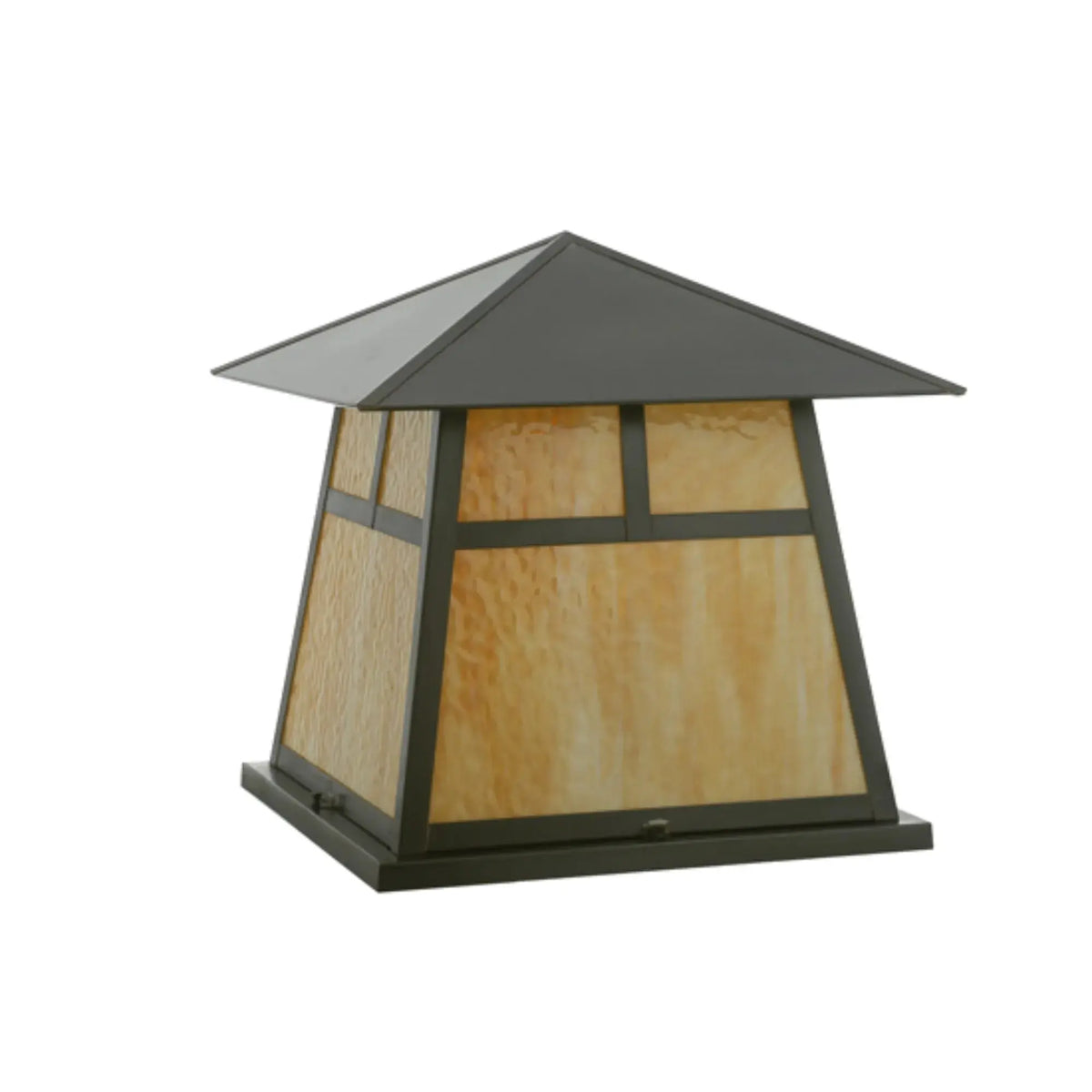 24" Square Stillwater T Mission Pier Mount – Craftsman Brown – Damp-Rated – Meyda Lighting Meyda Lighting