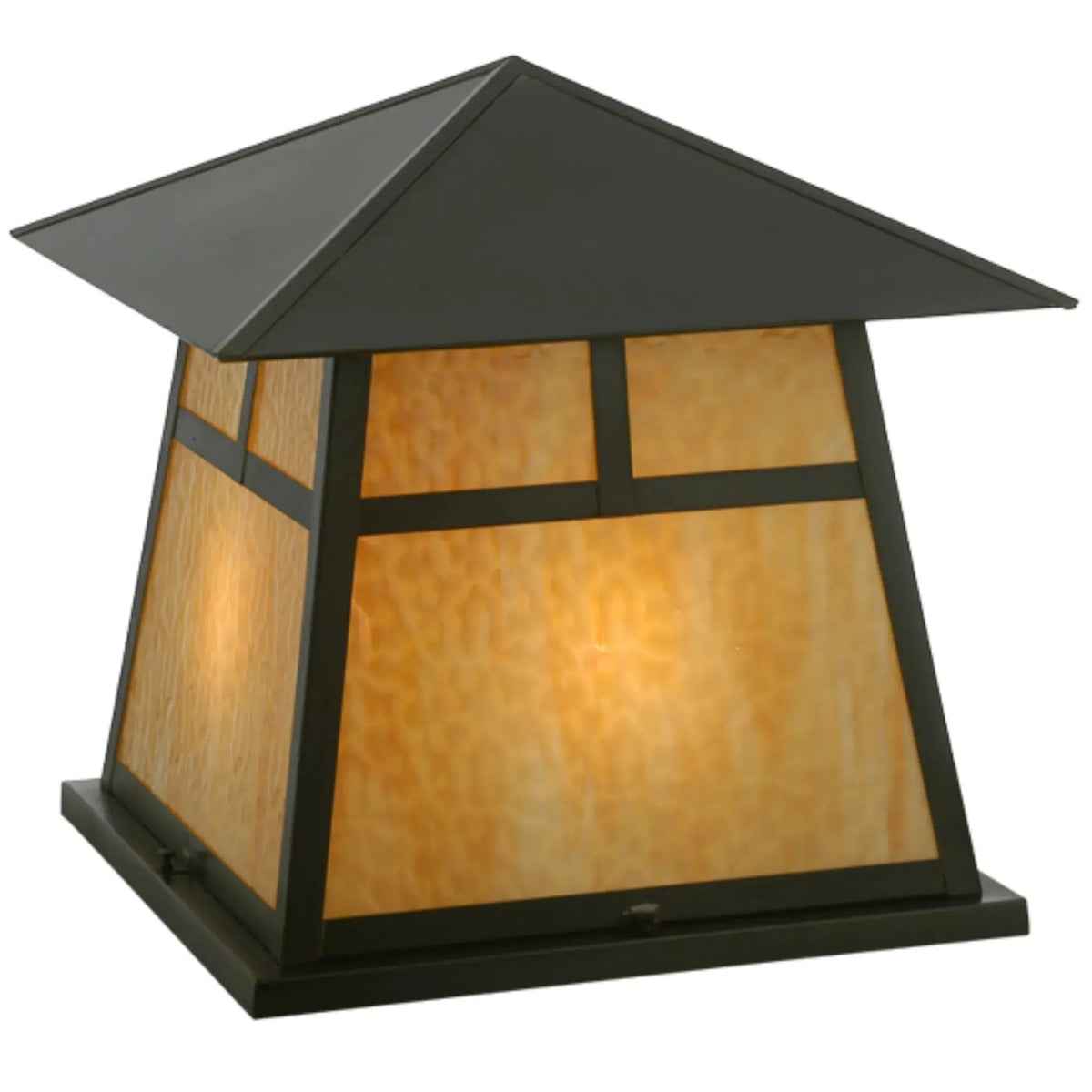 24" Square Stillwater T Mission Pier Mount – Craftsman Brown – Damp-Rated – Meyda Lighting Meyda Lighting