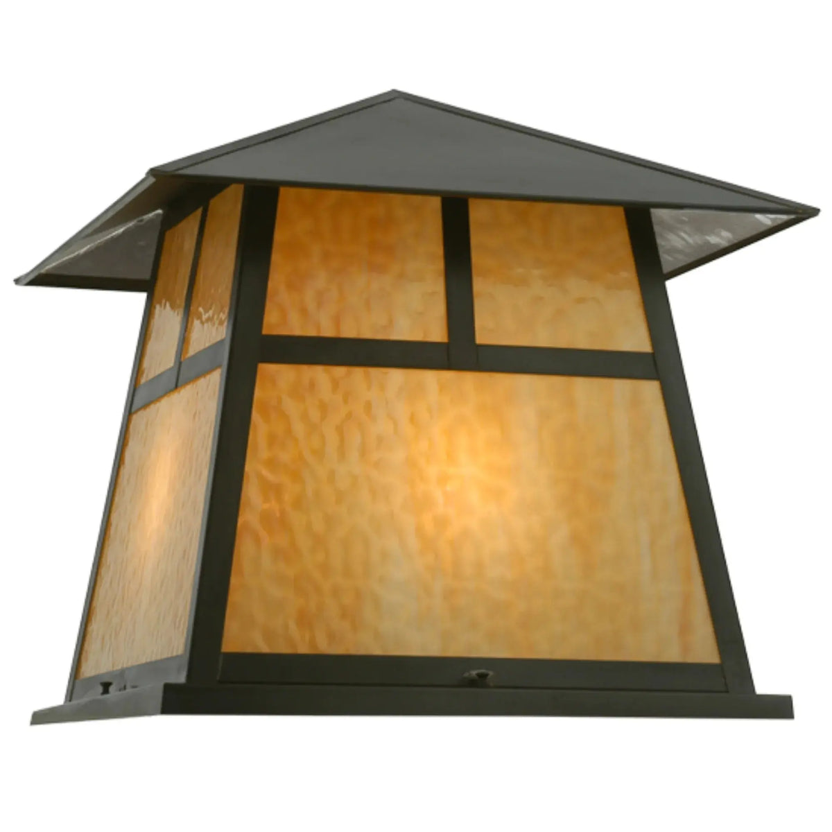 24" Square Stillwater T Mission Pier Mount – Craftsman Brown – Damp-Rated – Meyda Lighting Meyda Lighting