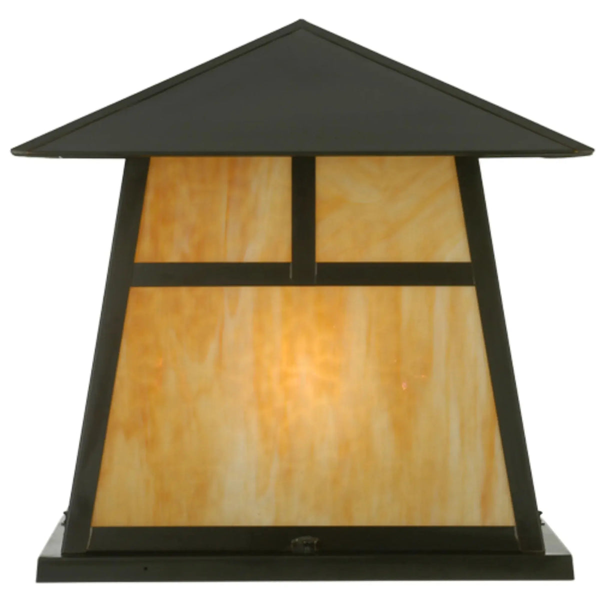 24" Square Stillwater T Mission Pier Mount – Craftsman Brown – Damp-Rated – Meyda Lighting Meyda Lighting
