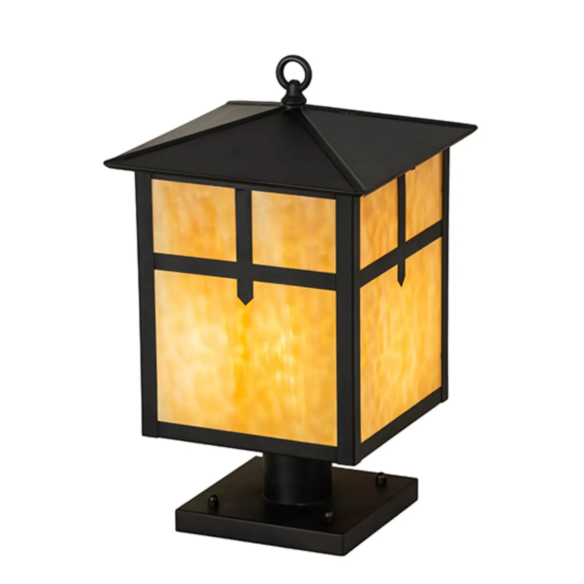 12" Square Seneca Cross Mission Deck Light – Craftsman Brown – Wet-Rated – Meyda Lighting Meyda Lighting