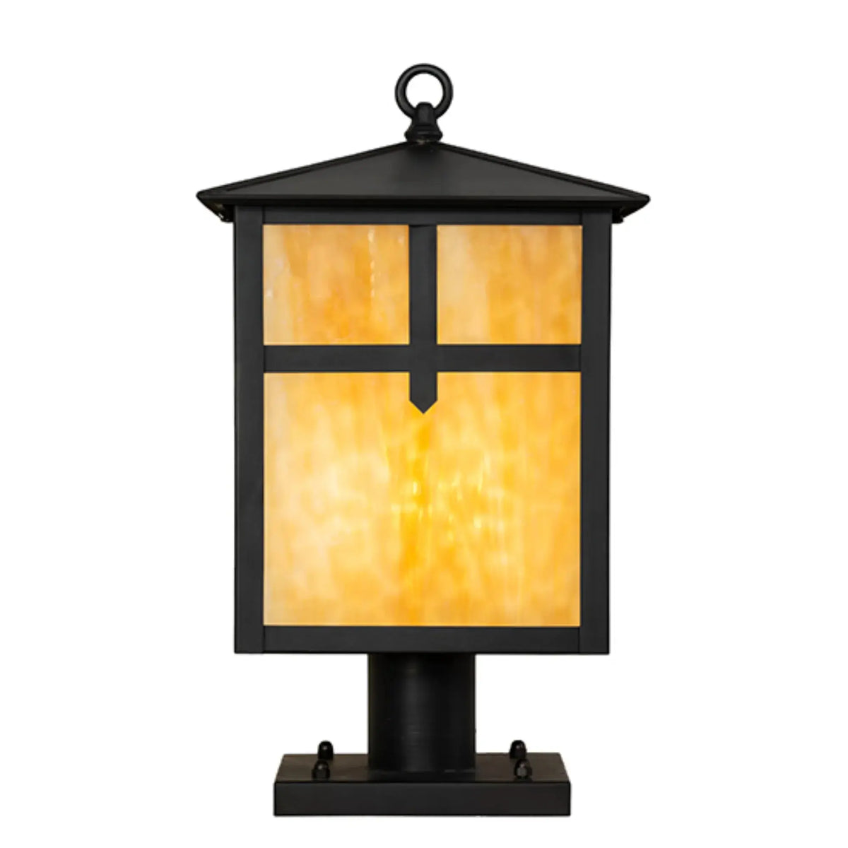 12" Square Seneca Cross Mission Deck Light – Craftsman Brown – Wet-Rated – Meyda Lighting Meyda Lighting