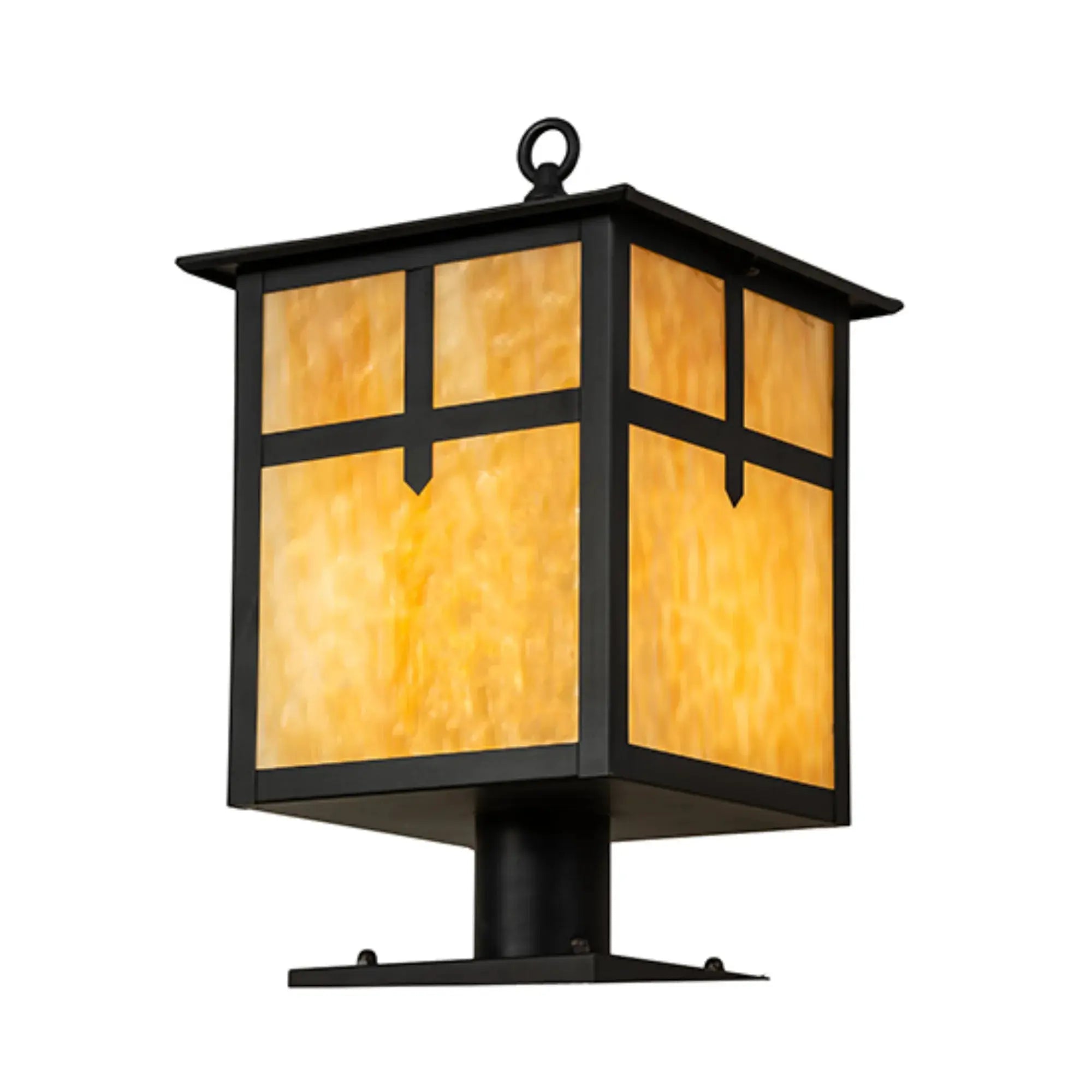 12" Square Seneca Cross Mission Deck Light – Craftsman Brown – Wet-Rated – Meyda Lighting Meyda Lighting