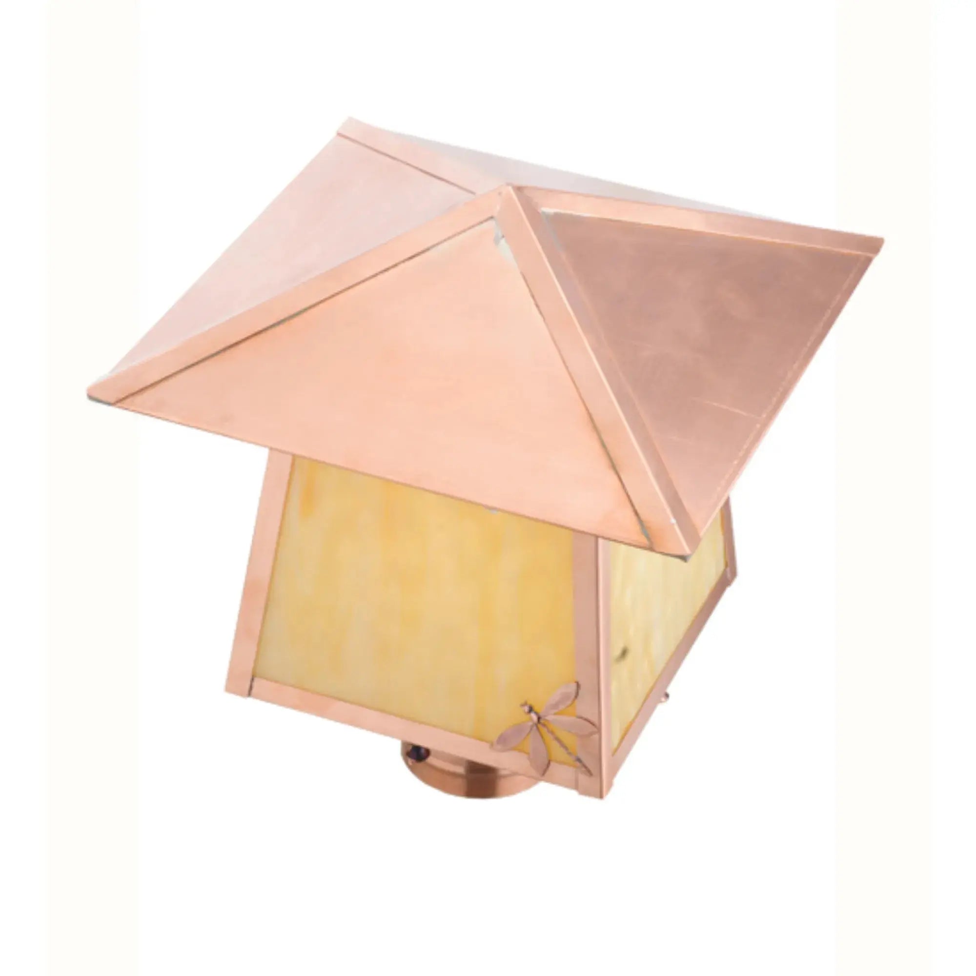 12"Sq Stillwater Dragonfly Post Mount – Natural Copper – Wet-Rated – Meyda Lighting Meyda Lighting
