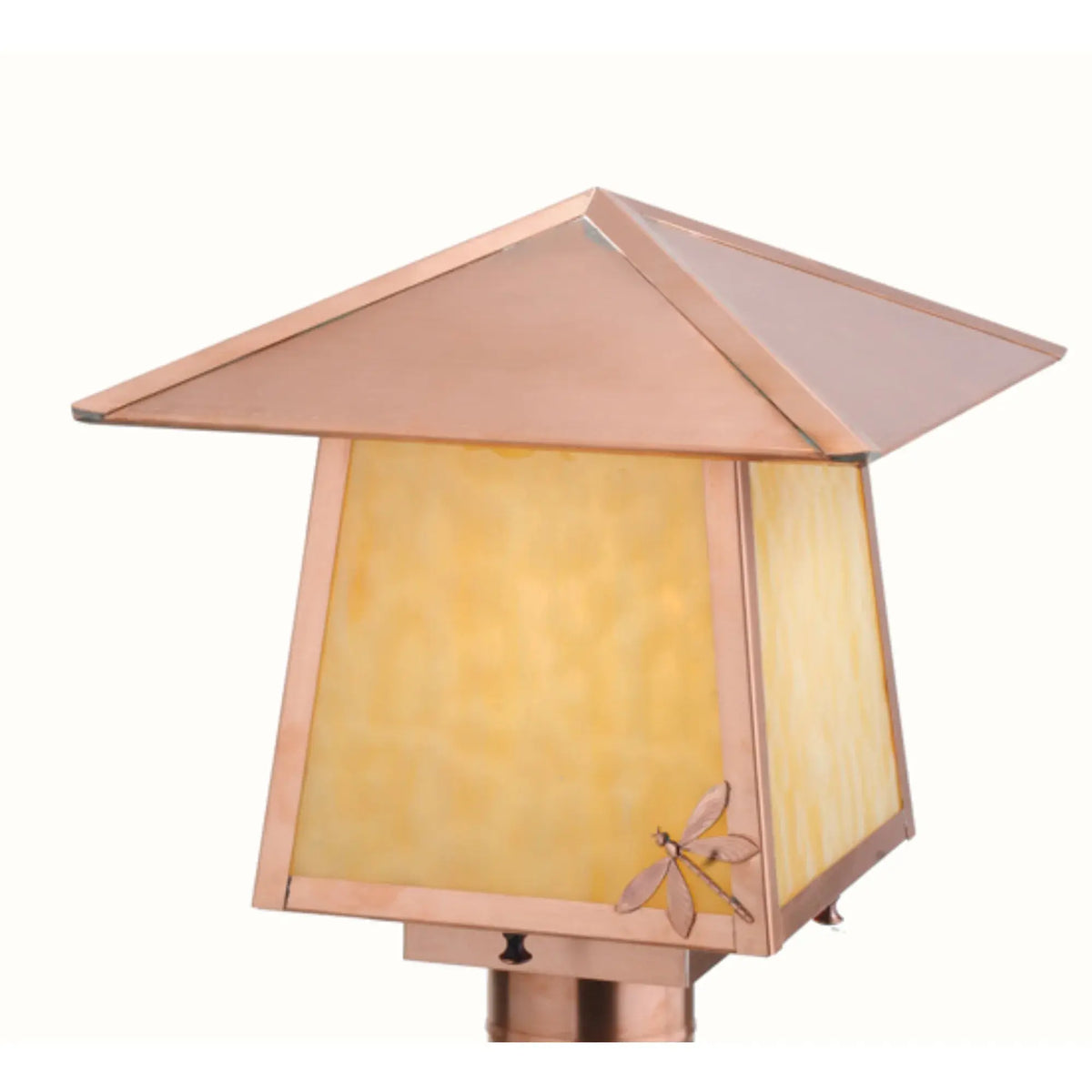 12"Sq Stillwater Dragonfly Post Mount – Natural Copper – Wet-Rated – Meyda Lighting Meyda Lighting