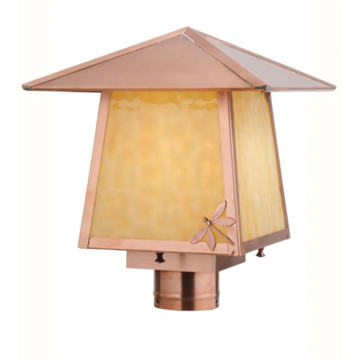 12"Sq Stillwater Dragonfly Post Mount – Natural Copper – Wet-Rated – Meyda Lighting Meyda Lighting
