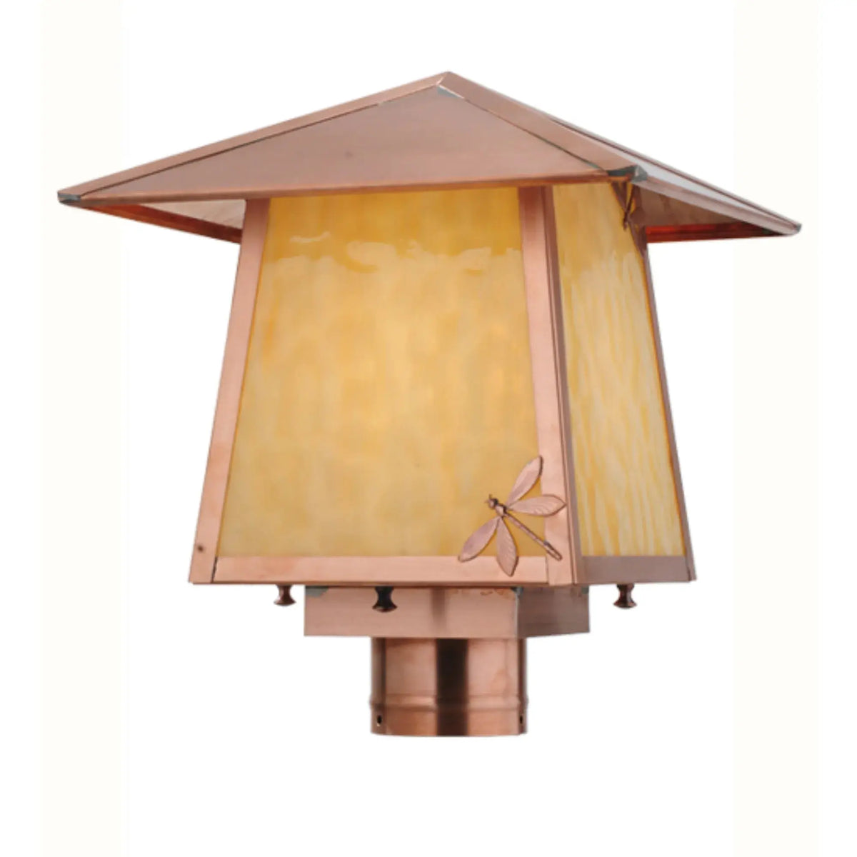 12"Sq Stillwater Dragonfly Post Mount – Natural Copper – Wet-Rated – Meyda Lighting Meyda Lighting