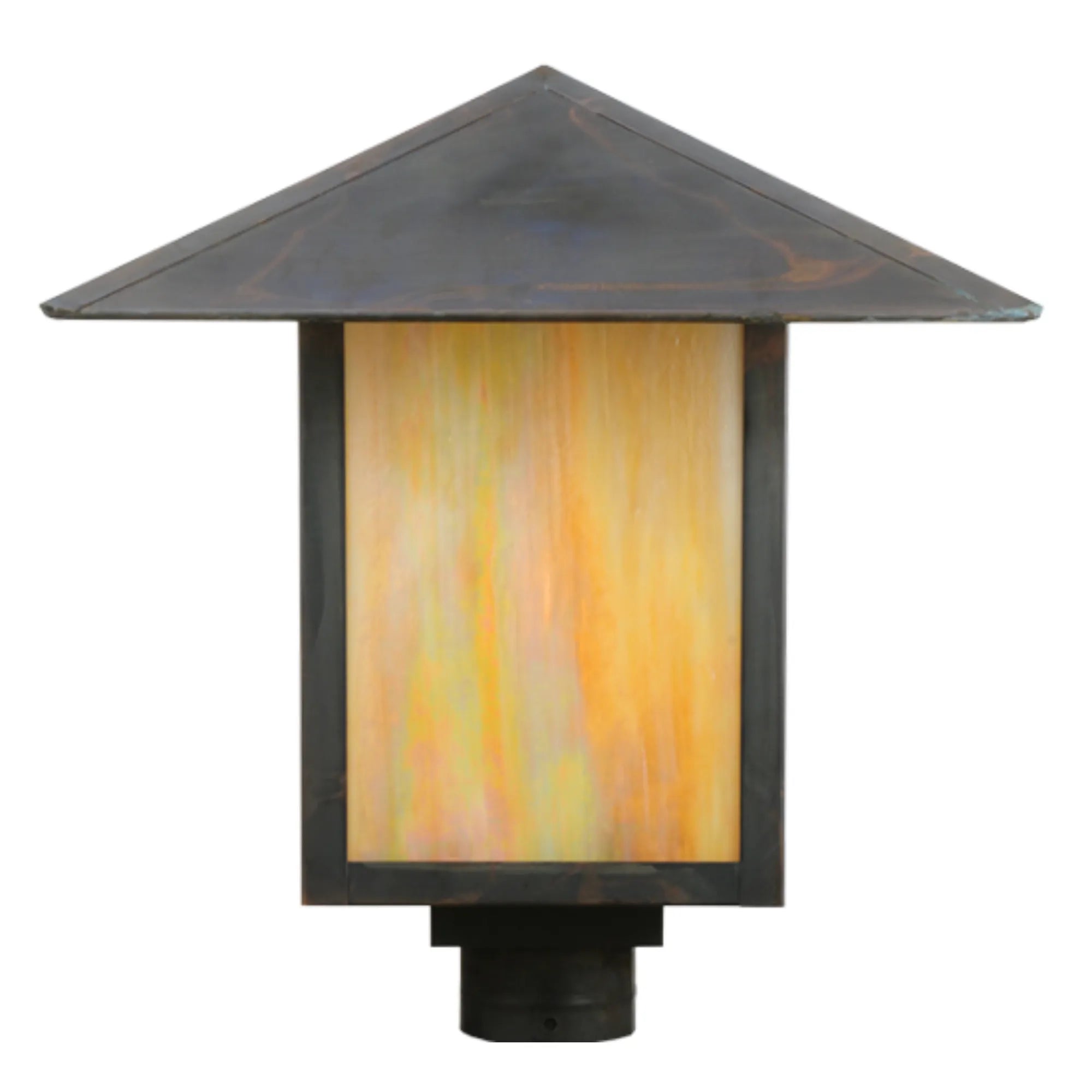 16" Square Seneca Prime Post Mount – Vintage Copper – Wet-Rated – Meyda Lighting