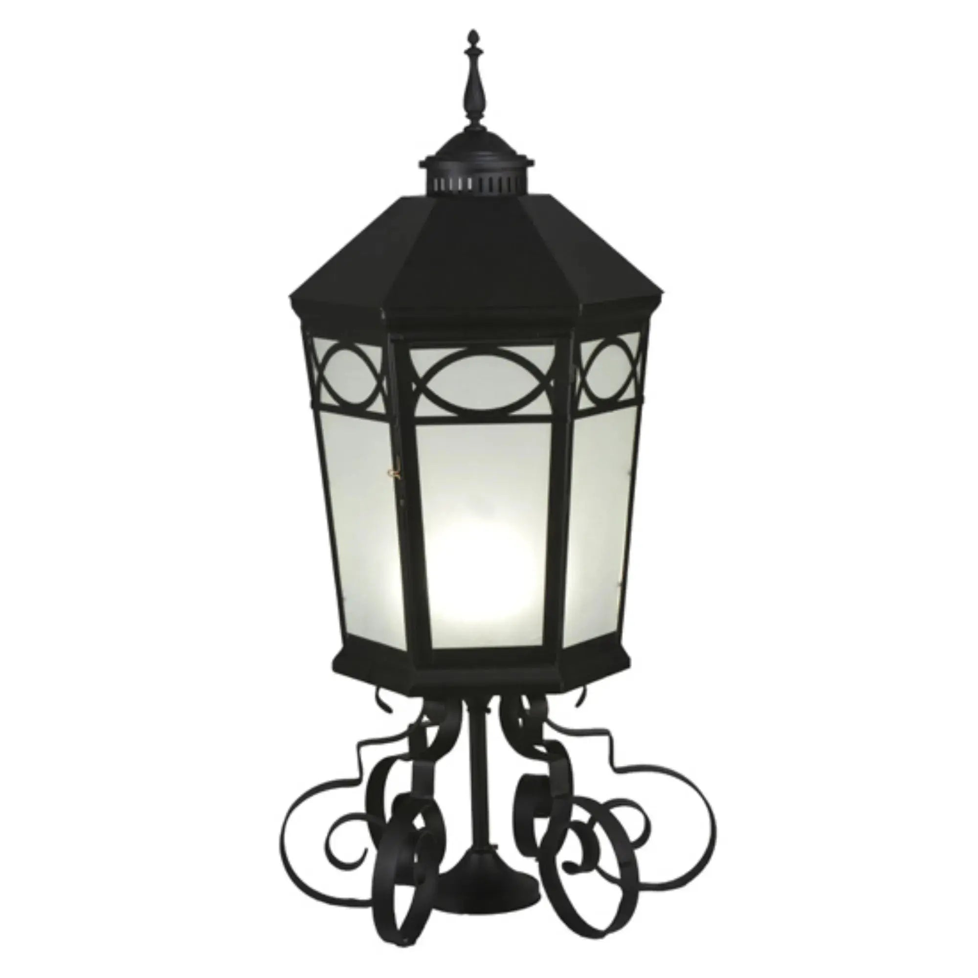 16"W Restored Taft 1 LT Lantern Post Mount – Black – Damp-Rated – Meyda Lighting Meyda Lighting