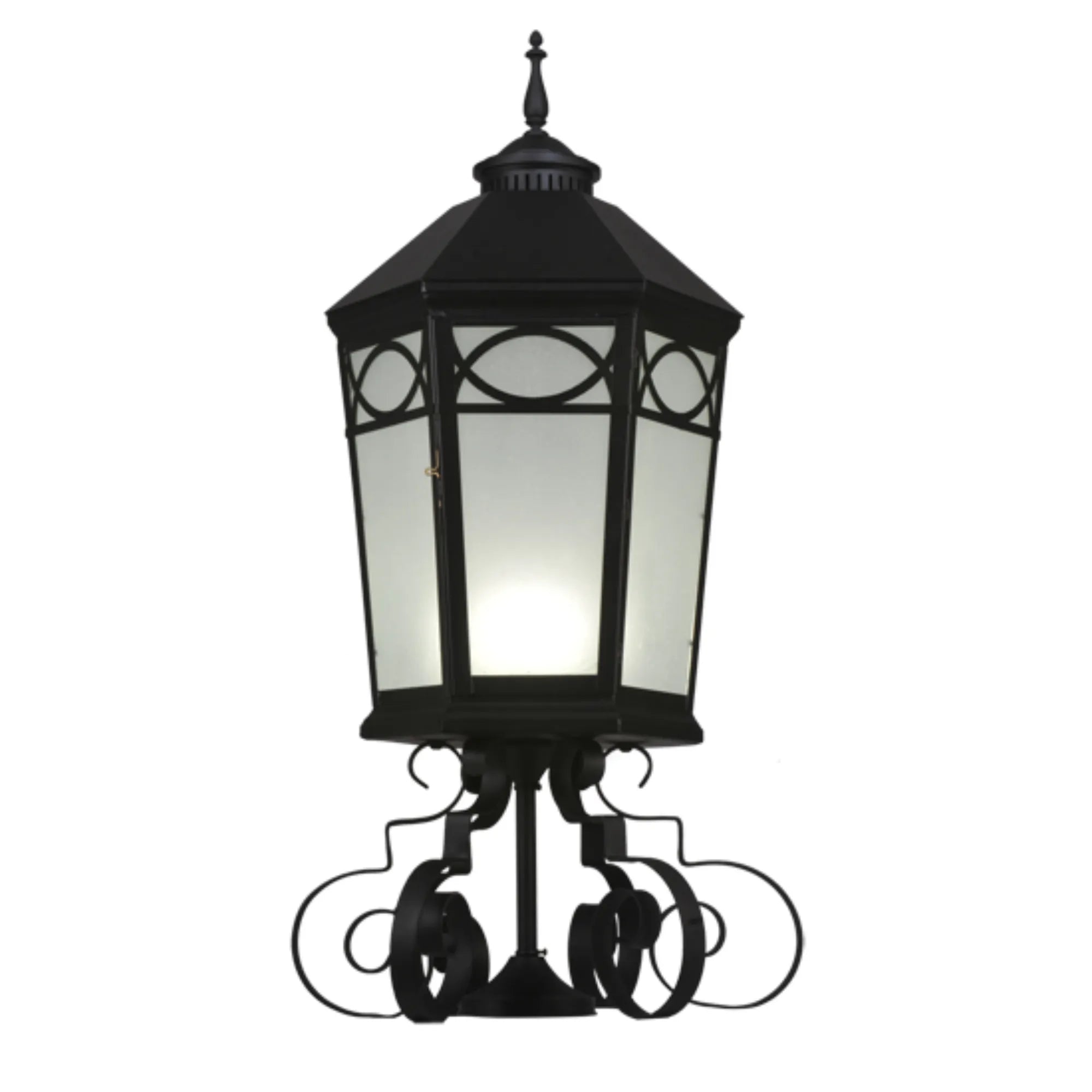 16"W Restored Taft 1 LT Lantern Post Mount – Black – Damp-Rated – Meyda Lighting