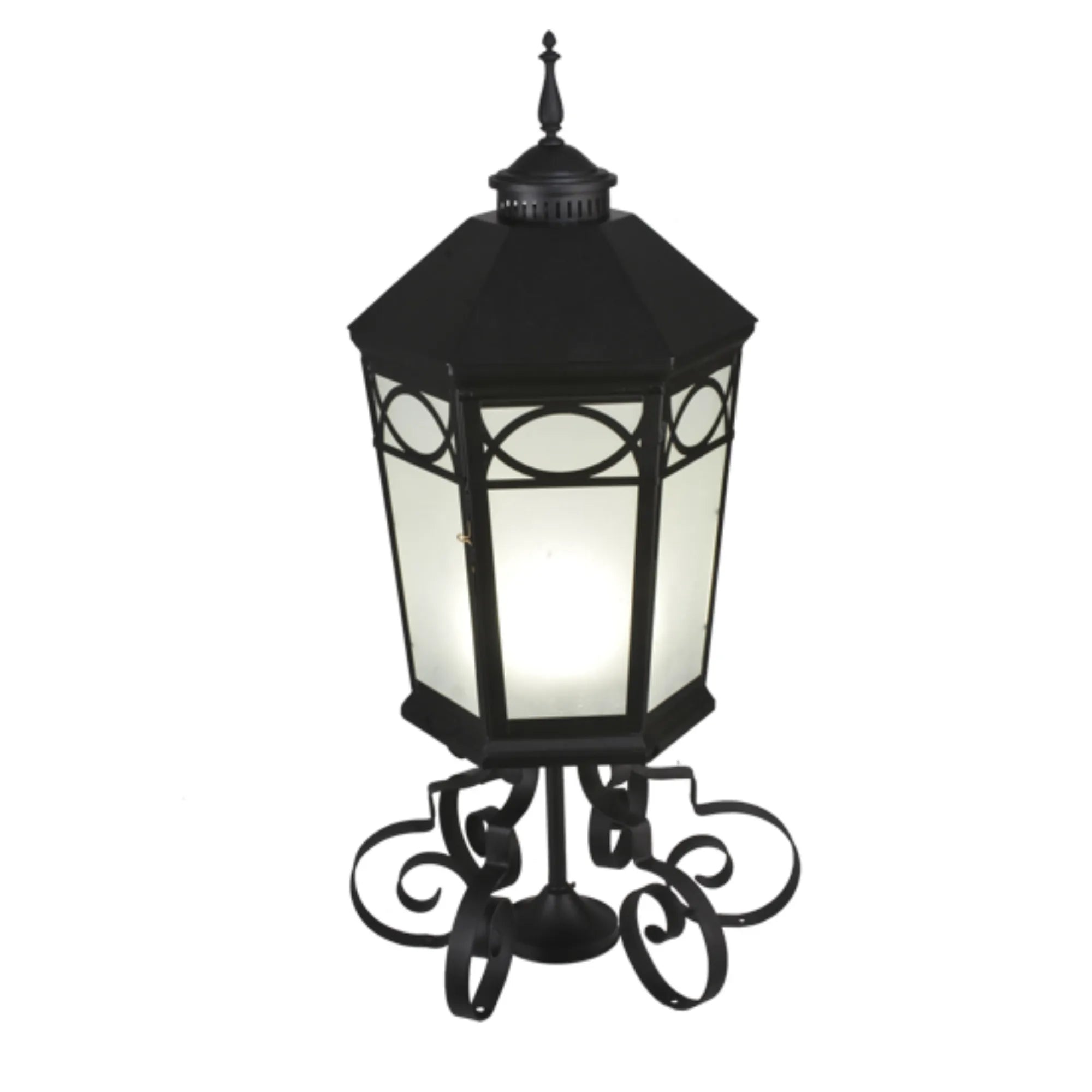 16"W Restored Taft 1 LT Lantern Post Mount – Black – Damp-Rated – Meyda Lighting