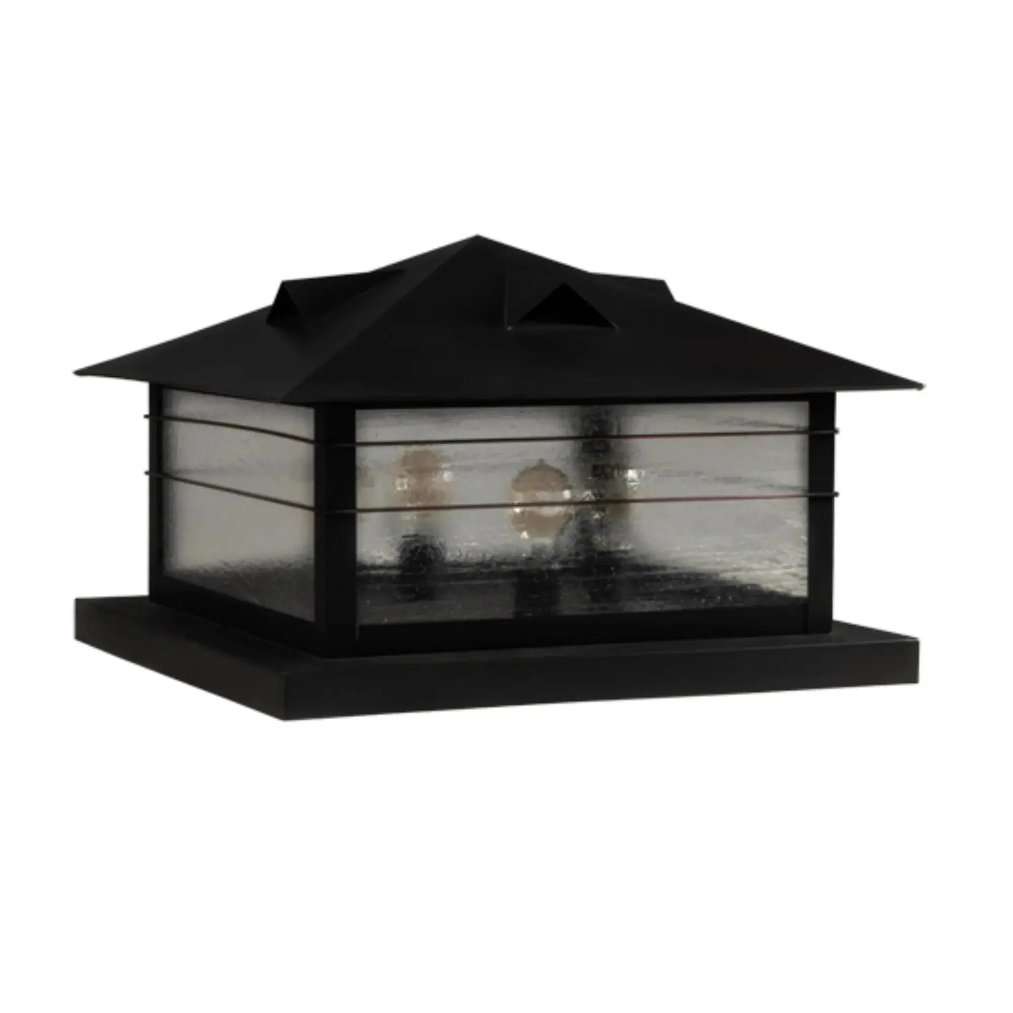 22" Square Arrowhead Pier Mount – Craftsman Brown – Clear Seeded – Wet-Rated – Meyda Lighting Meyda Lighting