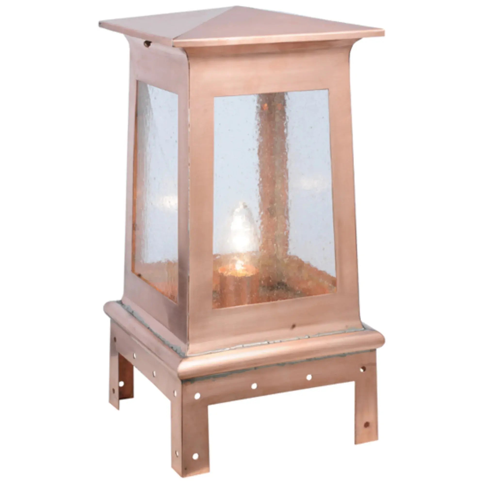 11"W Stillwater Prime Post Mount – Naural Copper – Clear Seeded Glass – Damp-Rated – Meyda Lighting Meyda Lighting