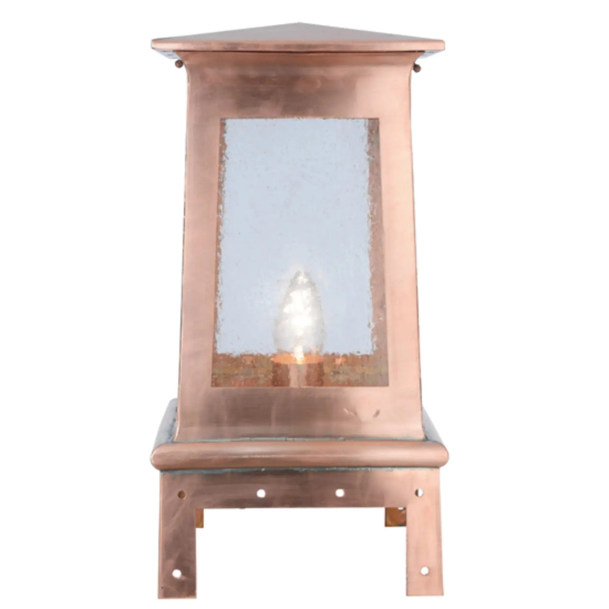 11"W Stillwater Prime Post Mount – Naural Copper – Clear Seeded Glass – Damp-Rated – Meyda Lighting Meyda Lighting
