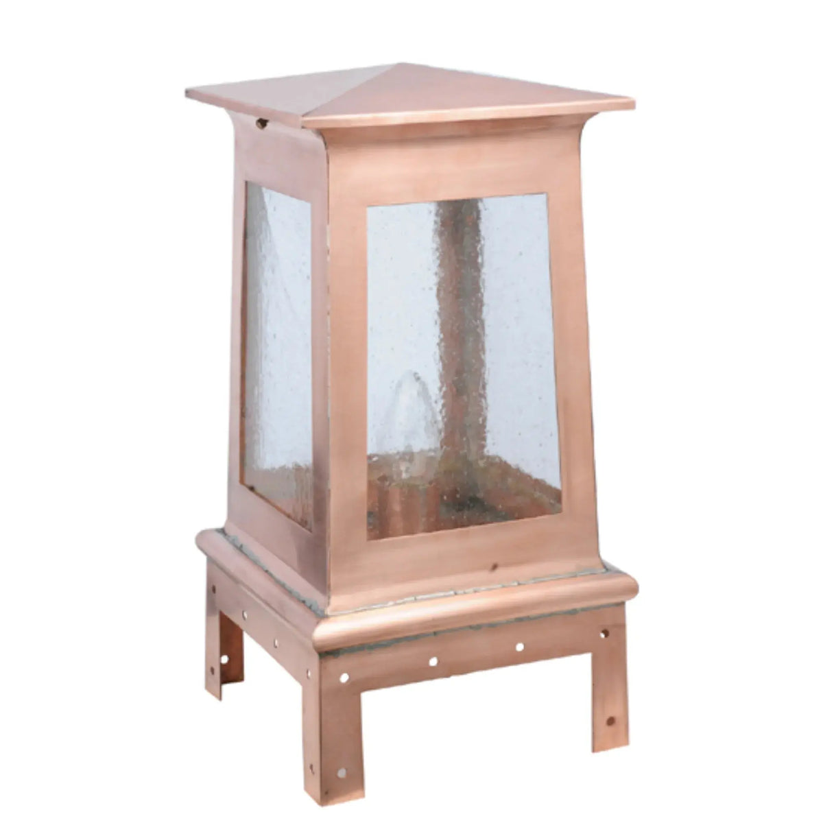 11"W Stillwater Prime Post Mount – Naural Copper – Clear Seeded Glass – Damp-Rated – Meyda Lighting Meyda Lighting