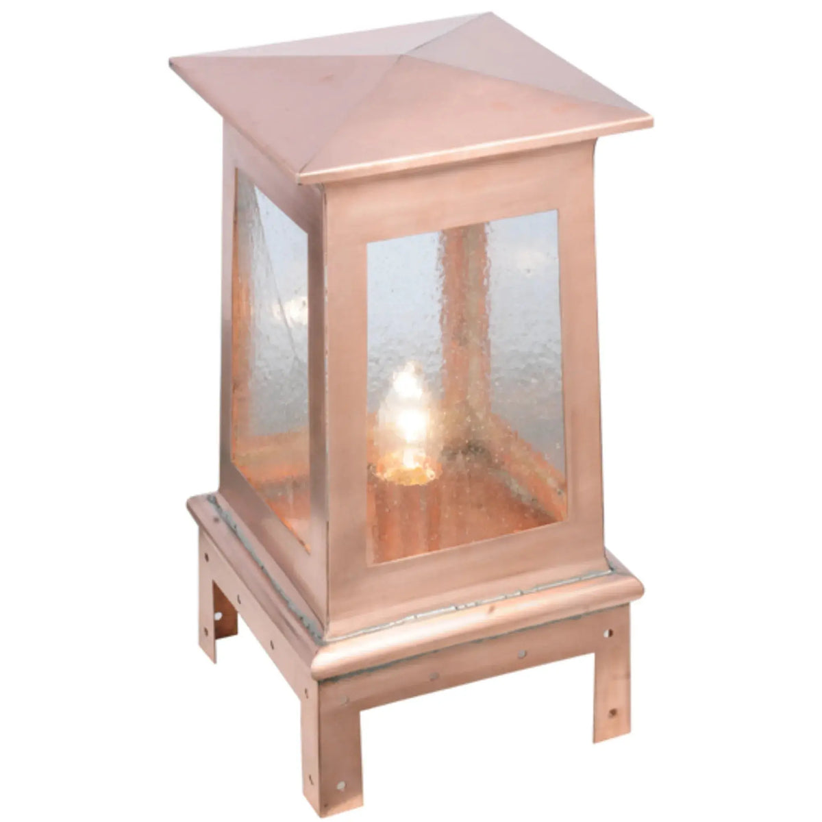 11"W Stillwater Prime Post Mount – Naural Copper – Clear Seeded Glass – Damp-Rated – Meyda Lighting Meyda Lighting
