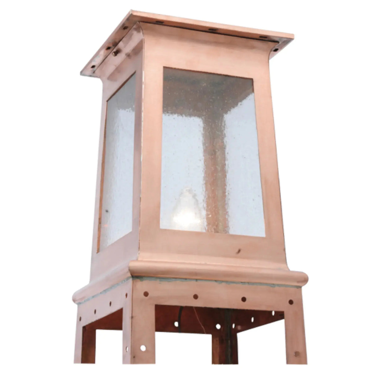 11"W Stillwater Prime Post Mount – Naural Copper – Clear Seeded Glass – Damp-Rated – Meyda Lighting Meyda Lighting