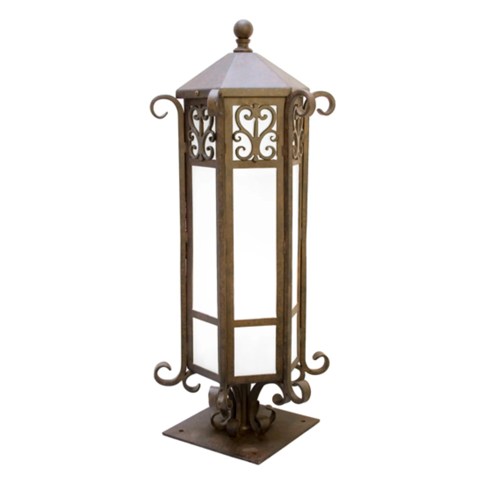 12" Wide Caprice Post Mount – Coffee Bean – Frosted Seeded Glass – Wet-Rated – Meyda Lighting