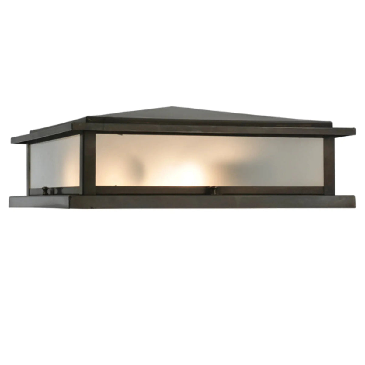 18"Sq Seneca Prime Pier Mount – Craftsman Brown – Clear Frosted Glass – Wet-Rated – Meyda Lighting Meyda Lighting