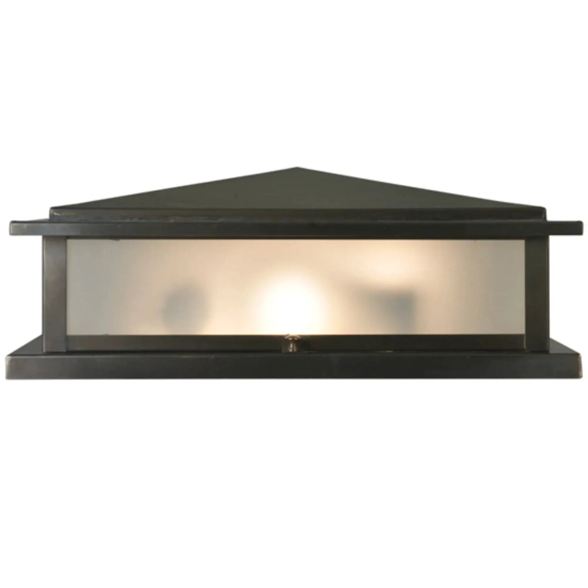 18"Sq Seneca Prime Pier Mount – Craftsman Brown – Clear Frosted Glass – Wet-Rated – Meyda Lighting Meyda Lighting