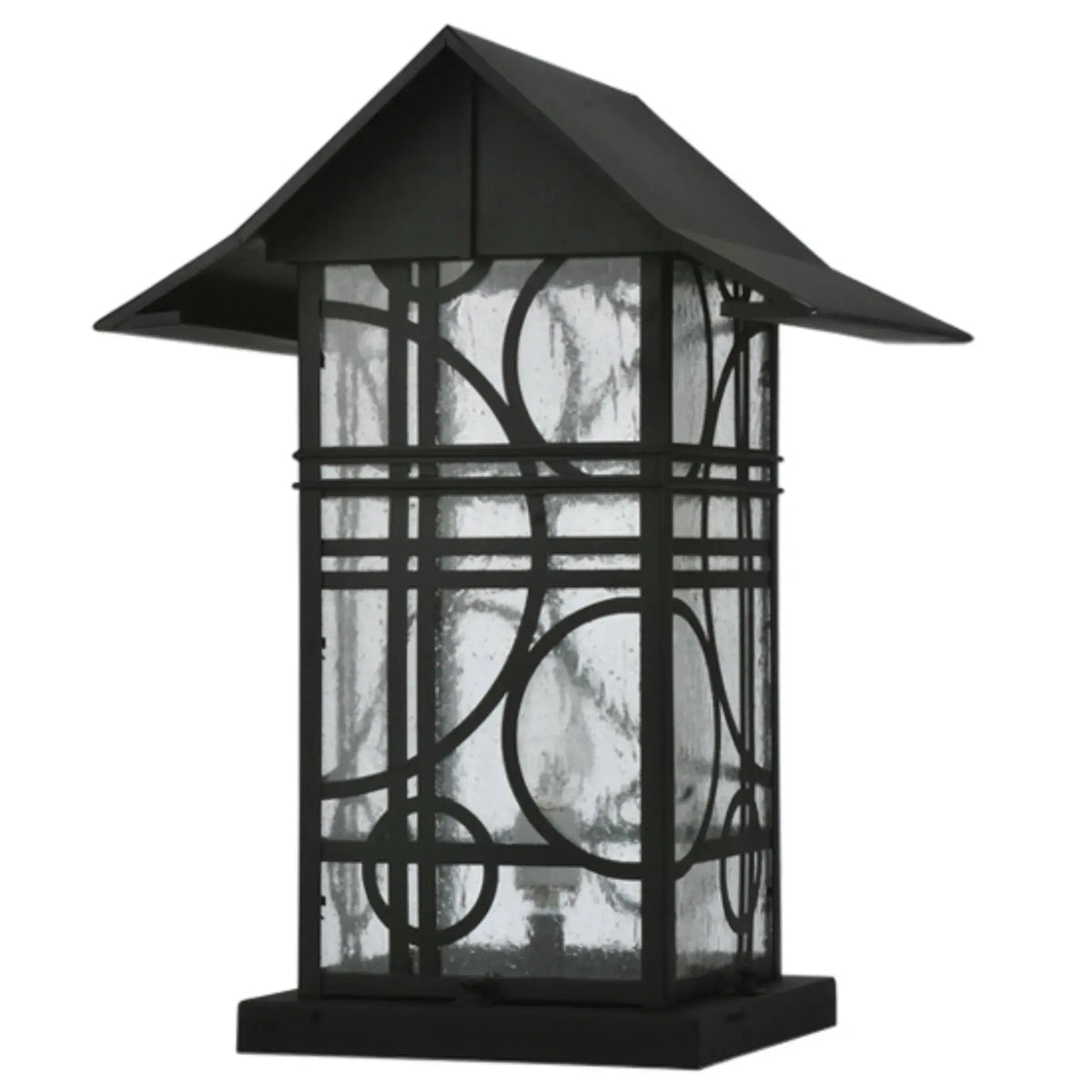 16" Wide Revival Deco Pier Mount – Black – Clear Seeded Glass – Wet-Rated – Meyda Lighting Meyda Lighting