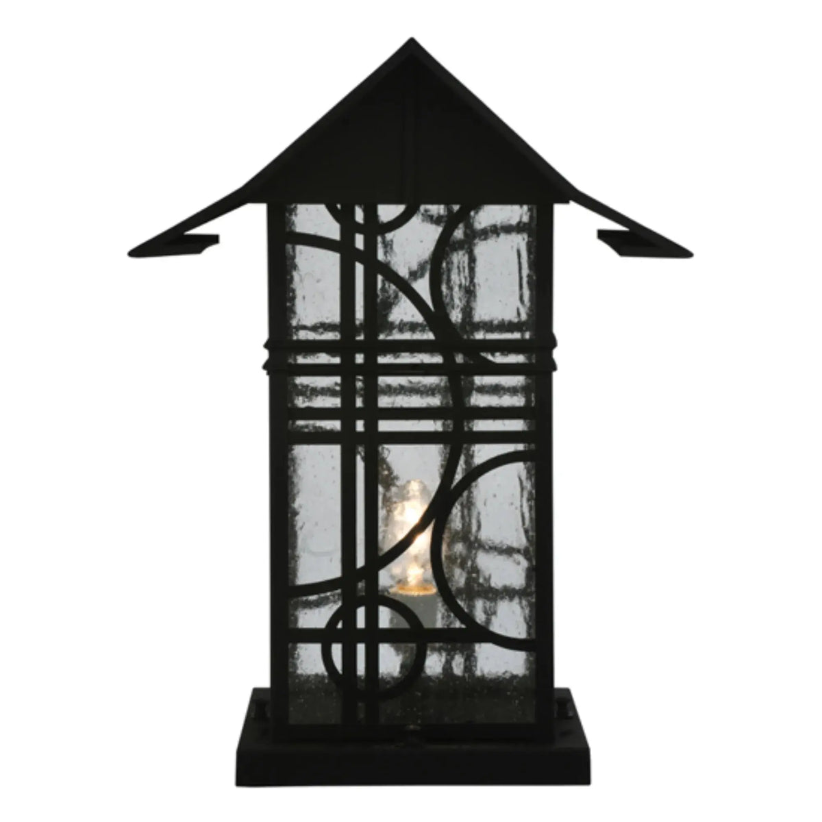 16" Wide Revival Deco Pier Mount – Black – Clear Seeded Glass – Wet-Rated – Meyda Lighting Meyda Lighting
