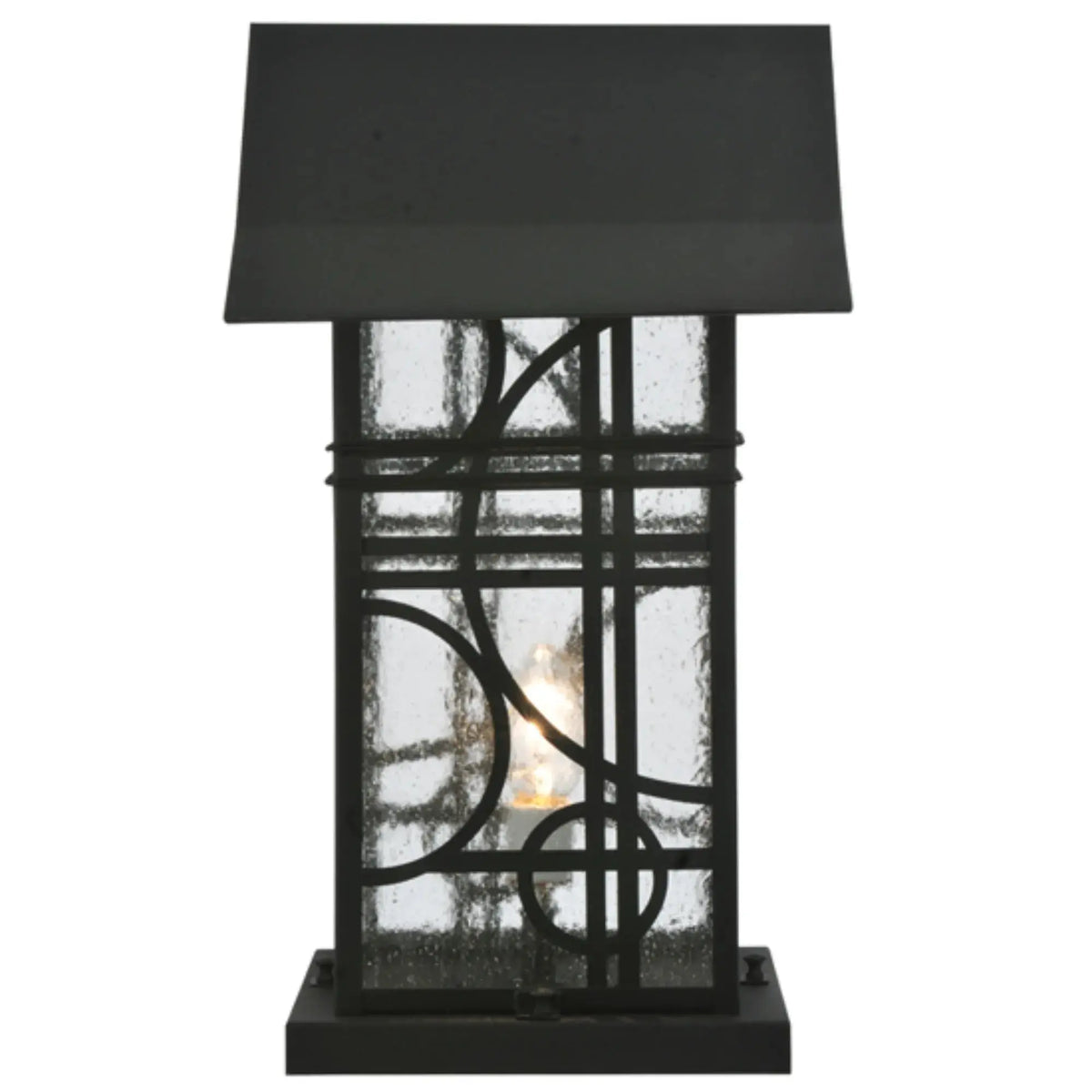16" Wide Revival Deco Pier Mount – Black – Clear Seeded Glass – Wet-Rated – Meyda Lighting Meyda Lighting