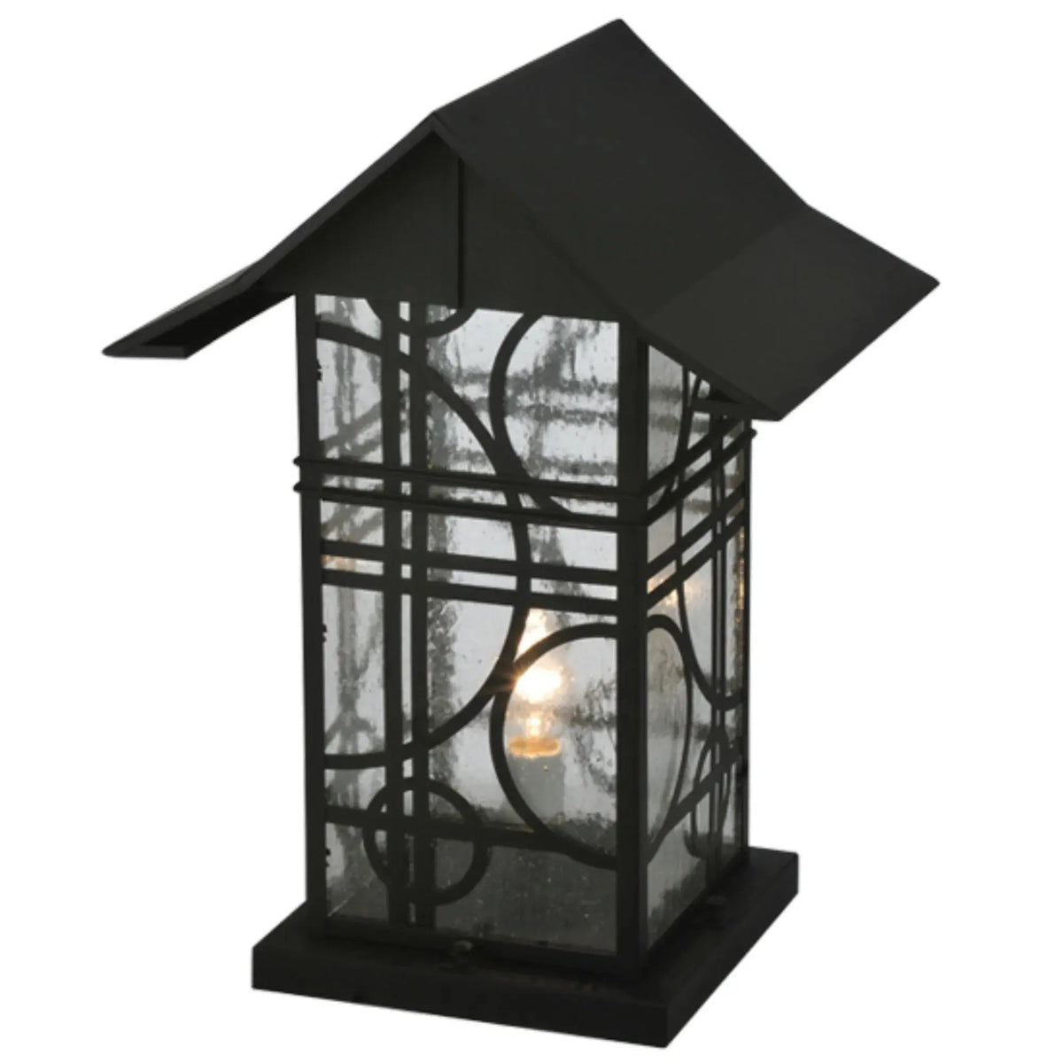 16" Wide Revival Deco Pier Mount – Black – Clear Seeded Glass – Wet-Rated – Meyda Lighting Meyda Lighting