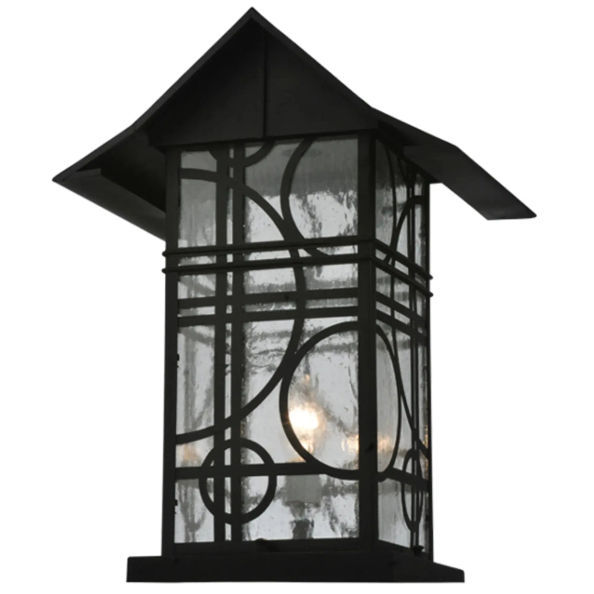 16" Wide Revival Deco Pier Mount – Black – Clear Seeded Glass – Wet-Rated – Meyda Lighting Meyda Lighting