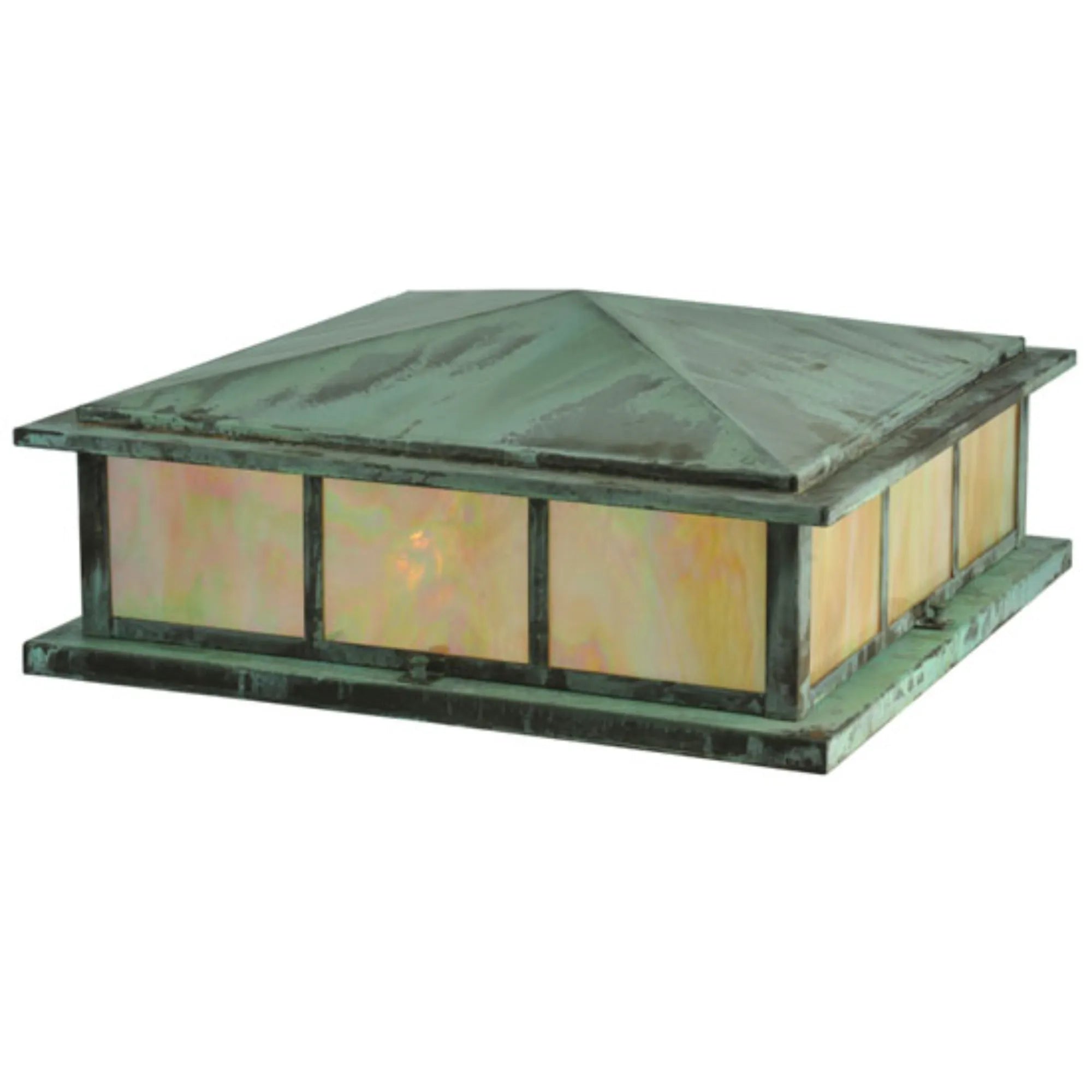 20" Square Seneca Double Bar Mission Pier Mount – Verdigris – Wet-Rated – Meyda Lighting
