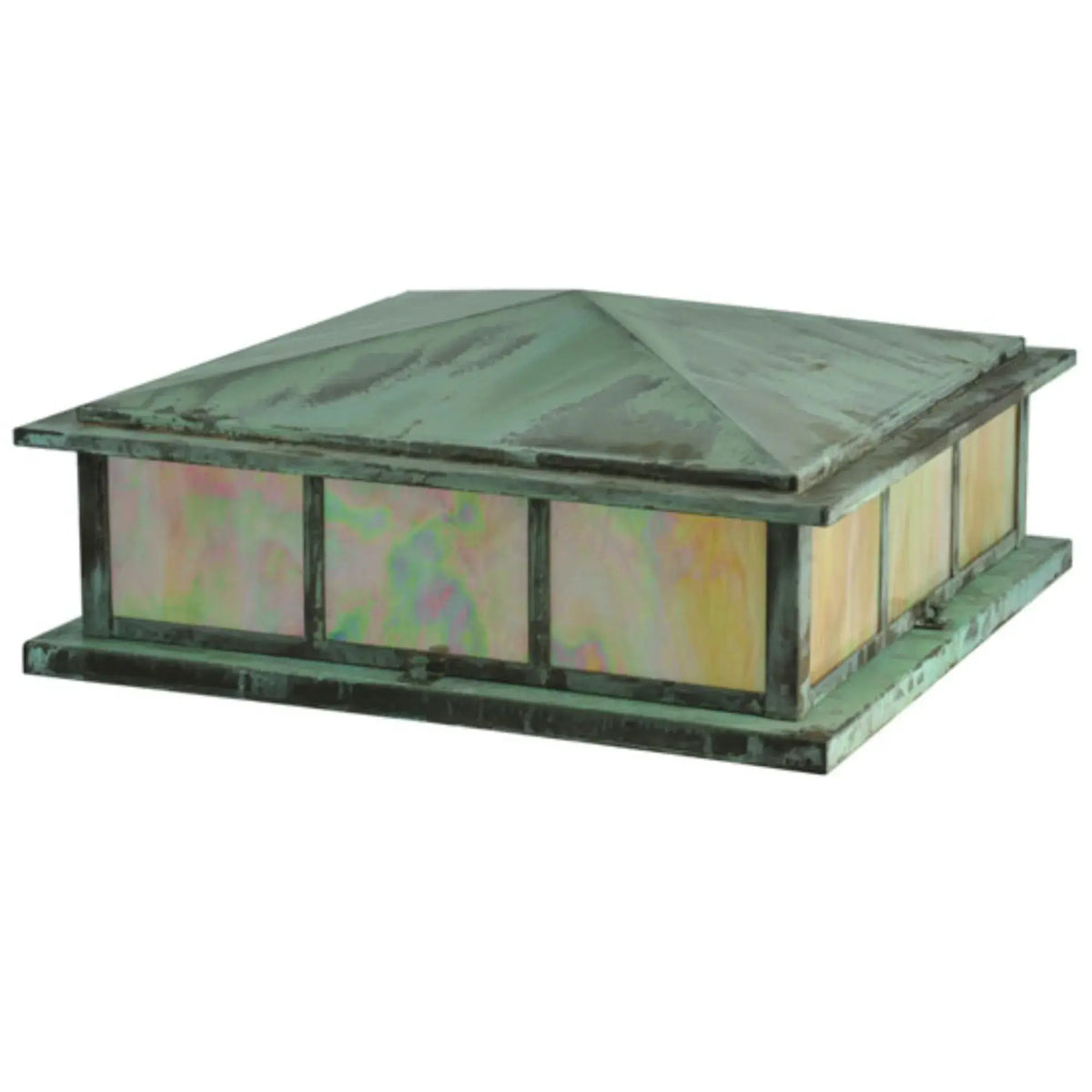 20" Square Seneca Double Bar Mission Pier Mount – Verdigris – Wet-Rated – Meyda Lighting Meyda Lighting