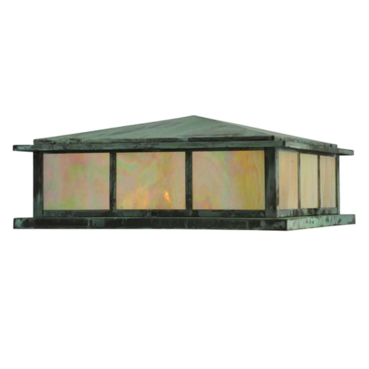 20" Square Seneca Double Bar Mission Pier Mount – Verdigris – Wet-Rated – Meyda Lighting Meyda Lighting
