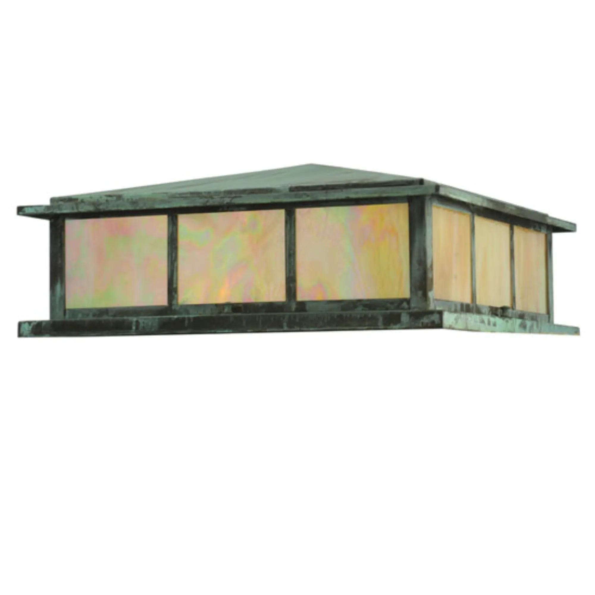 20" Square Seneca Double Bar Mission Pier Mount – Verdigris – Wet-Rated – Meyda Lighting